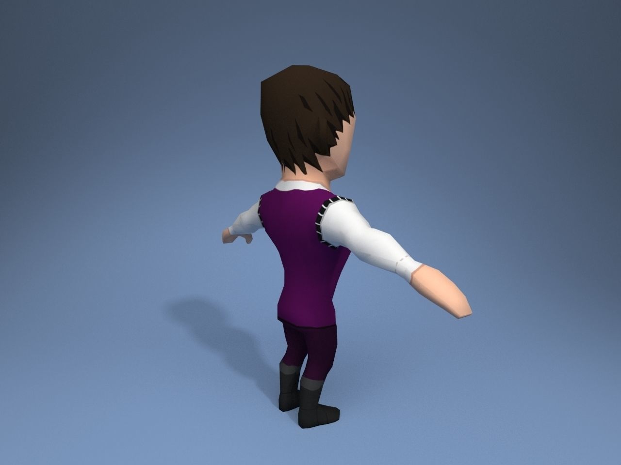 Medieval character trader 2 Low-poly 3D model_6