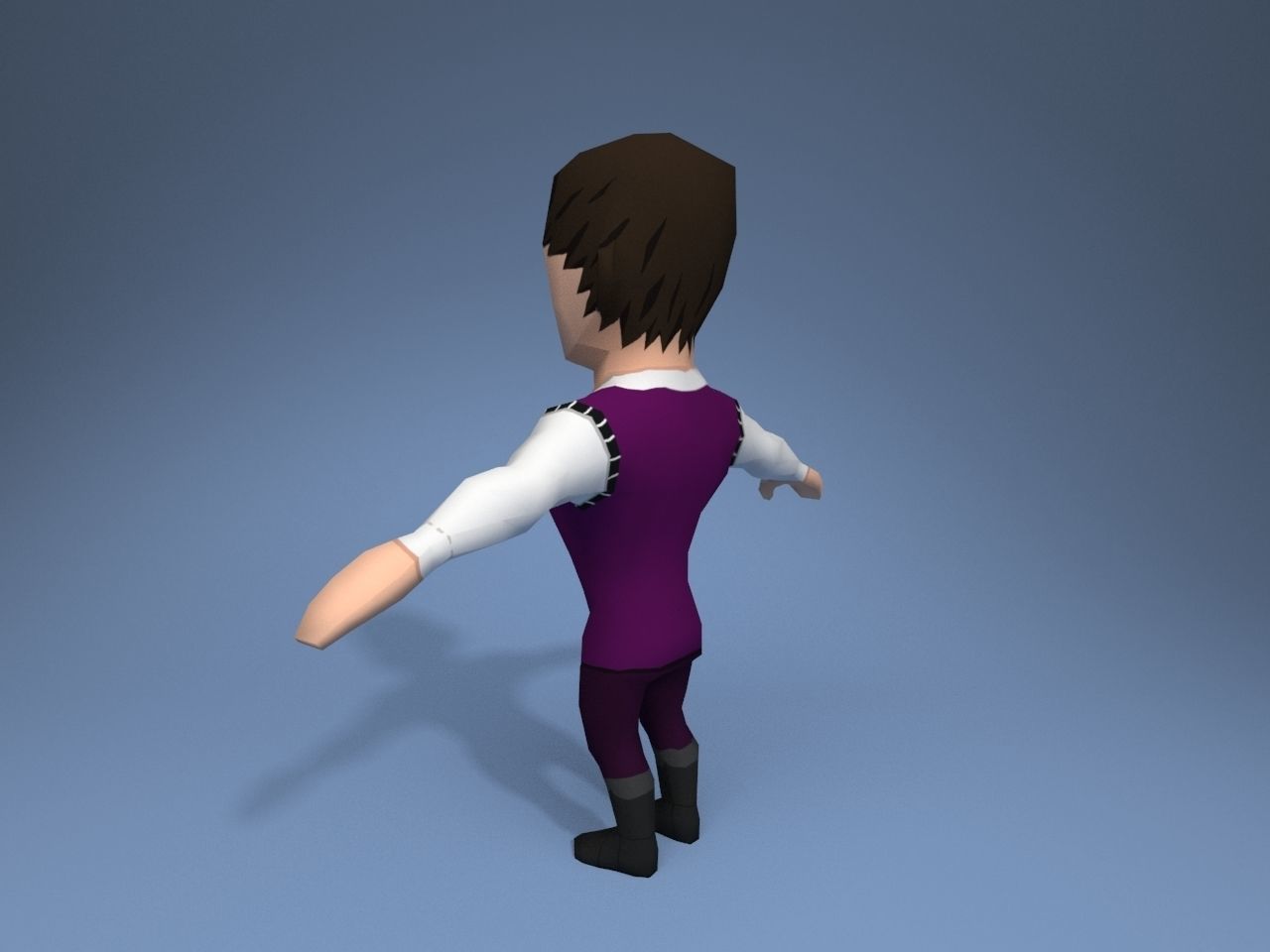 Medieval character trader 2 Low-poly 3D model_4