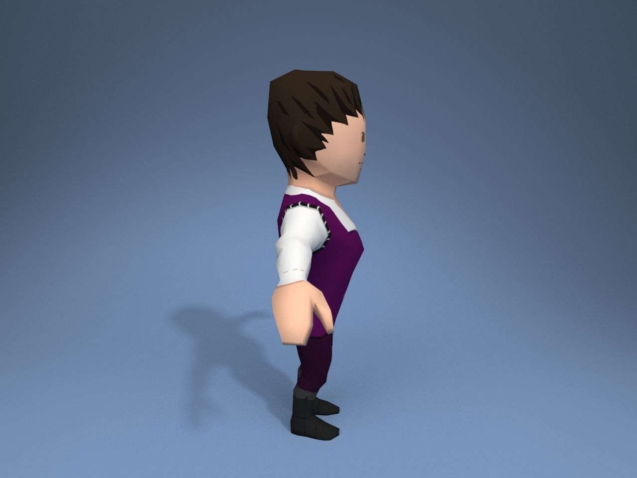 Medieval character trader 2 Low-poly 3D model_7