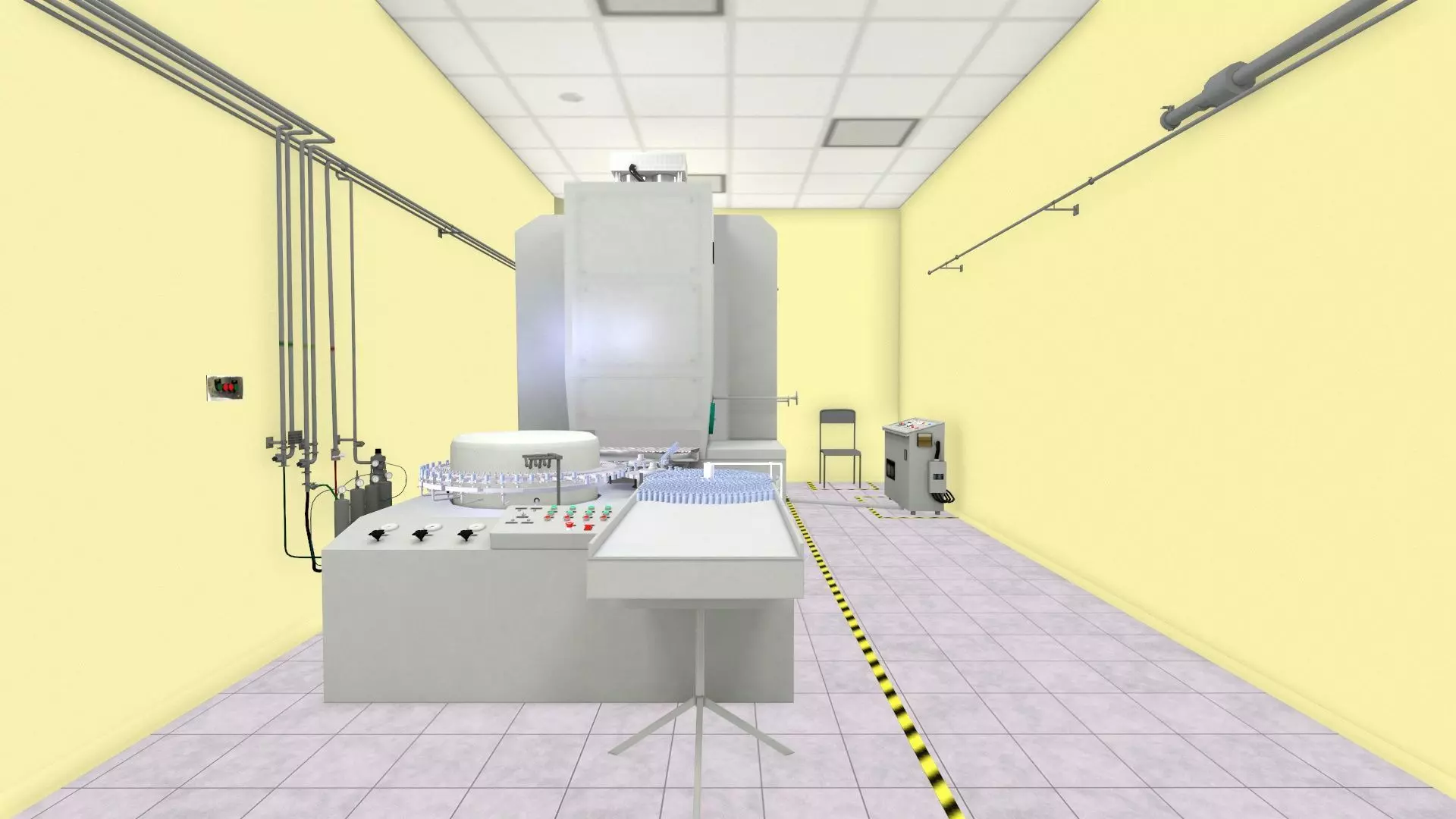 Pharma Sterile Tunnel Low-poly 3D model_0