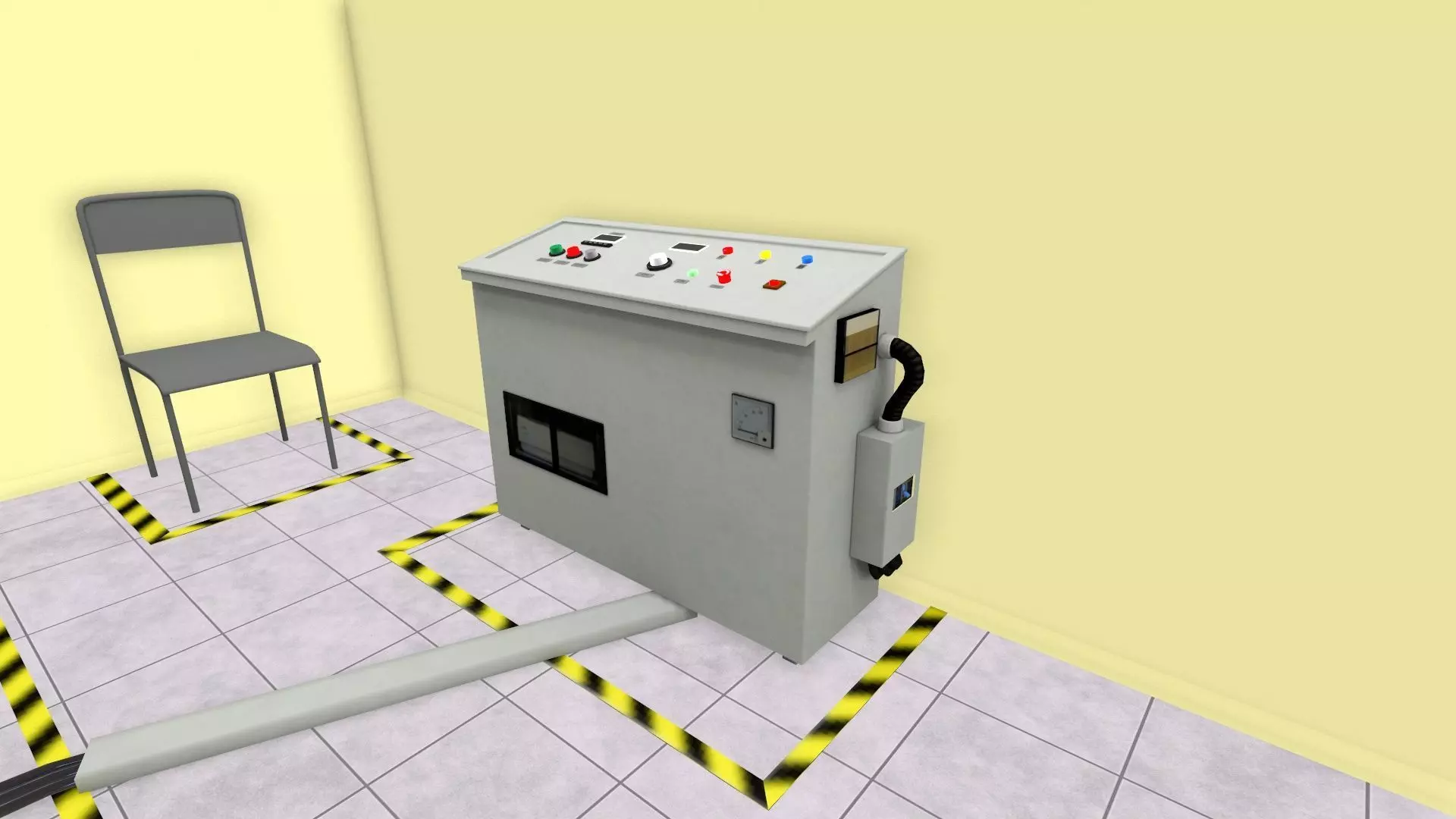 Pharma Sterile Tunnel Low-poly 3D model_7