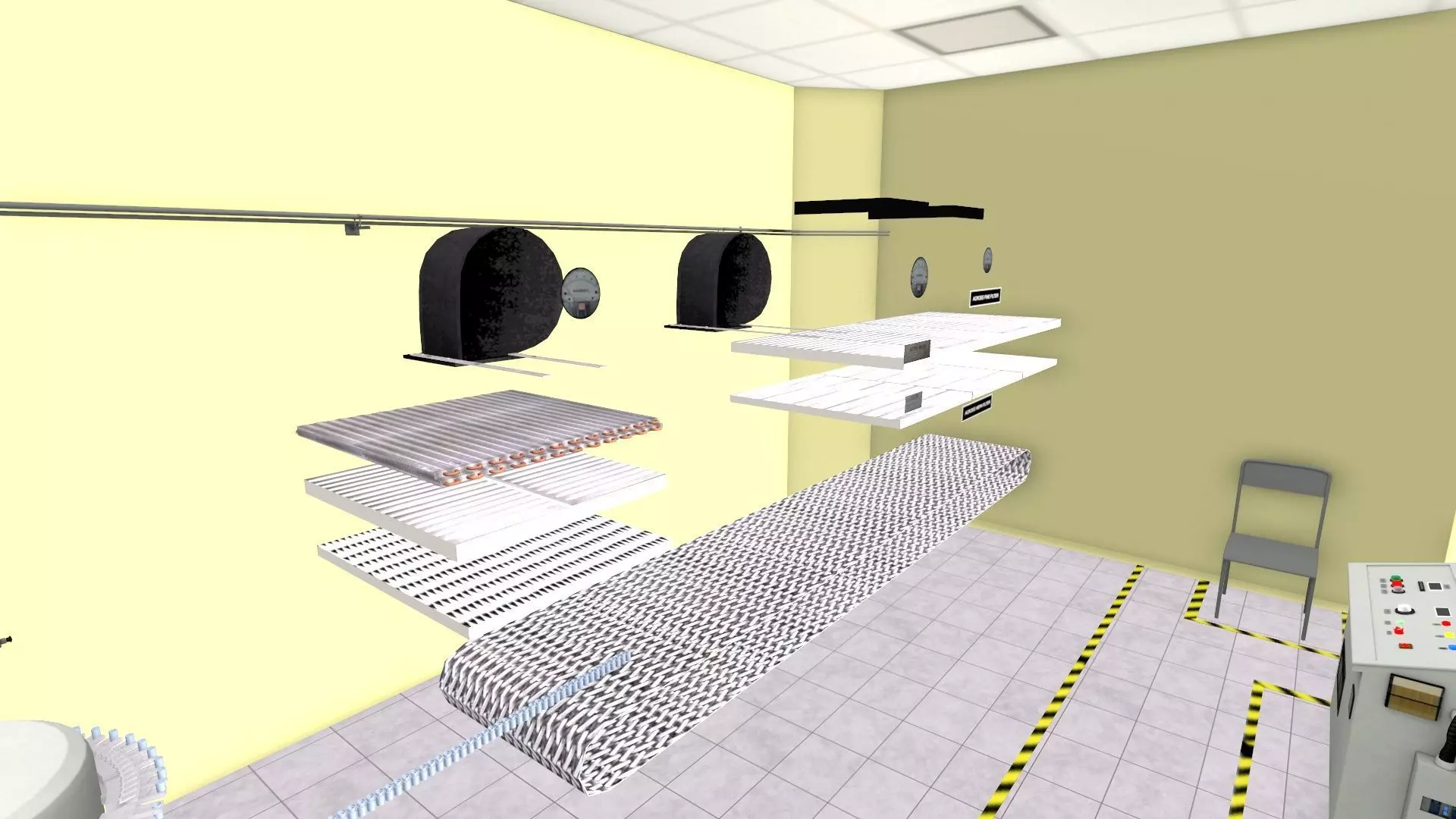 Pharma Sterile Tunnel Low-poly 3D model_10