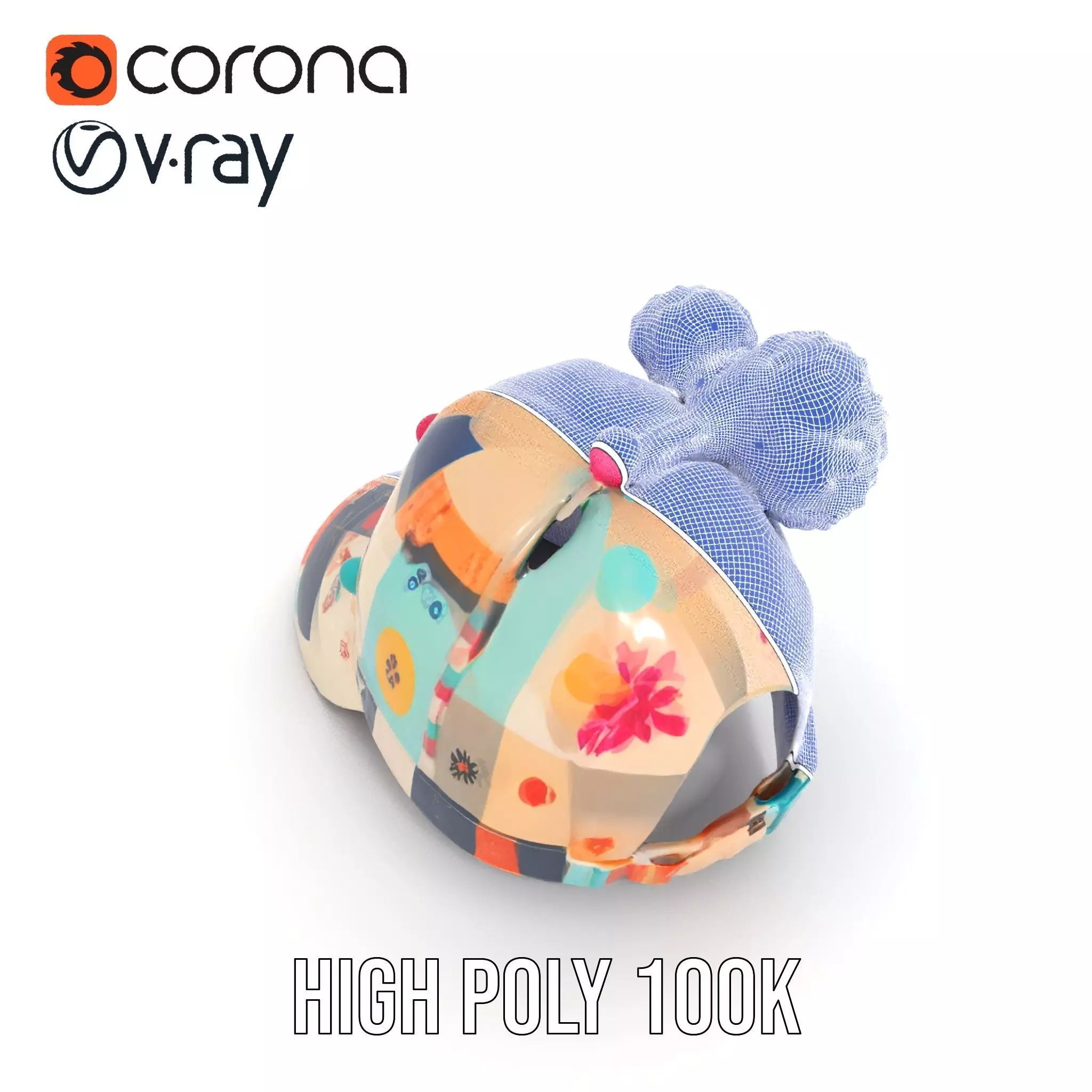 Patchwork Cap model pack Low-poly 3D model_32