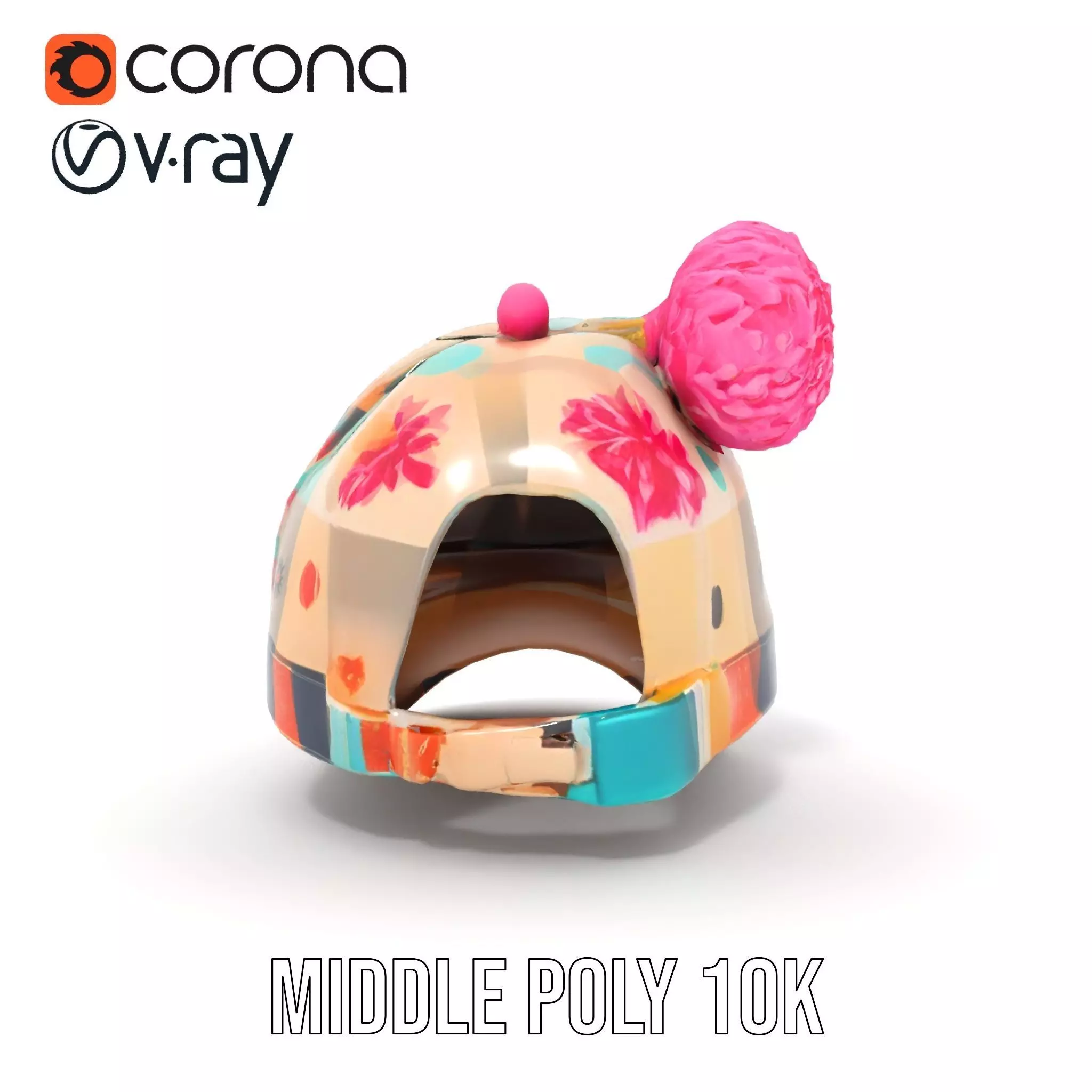 Patchwork Cap model pack Low-poly 3D model_13