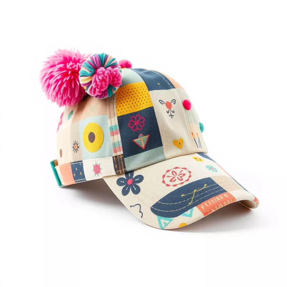 Patchwork Cap model pack Low-poly 3D model_2