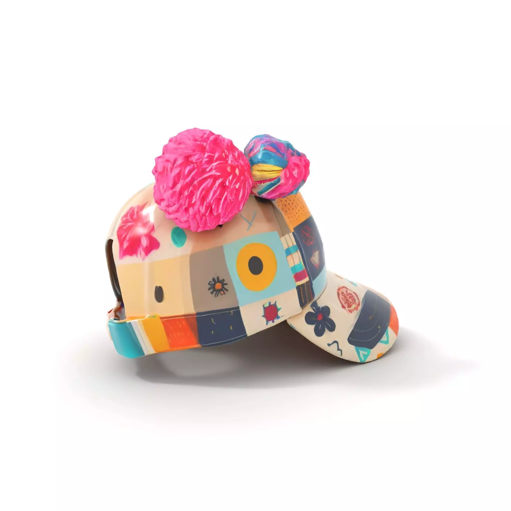 Patchwork Cap model pack Low-poly 3D model_0