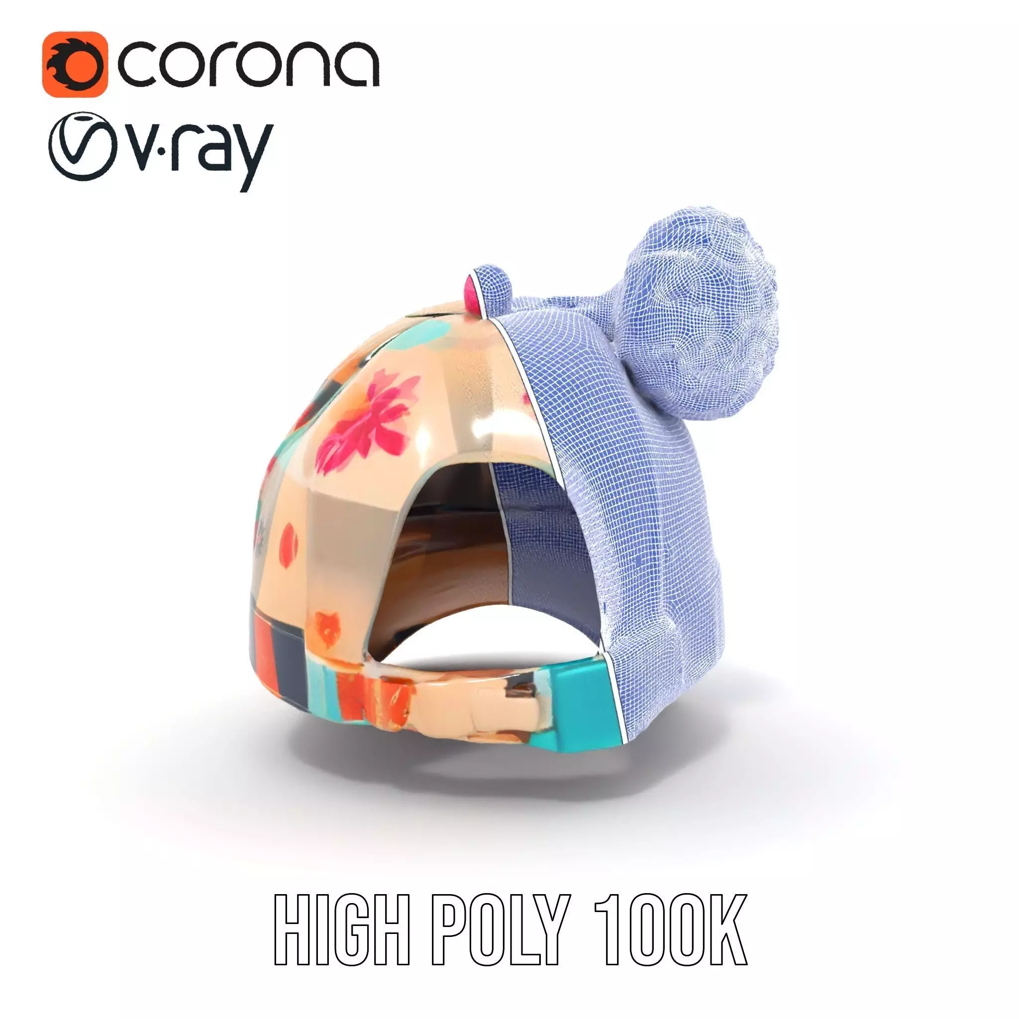 Patchwork Cap model pack Low-poly 3D model_34