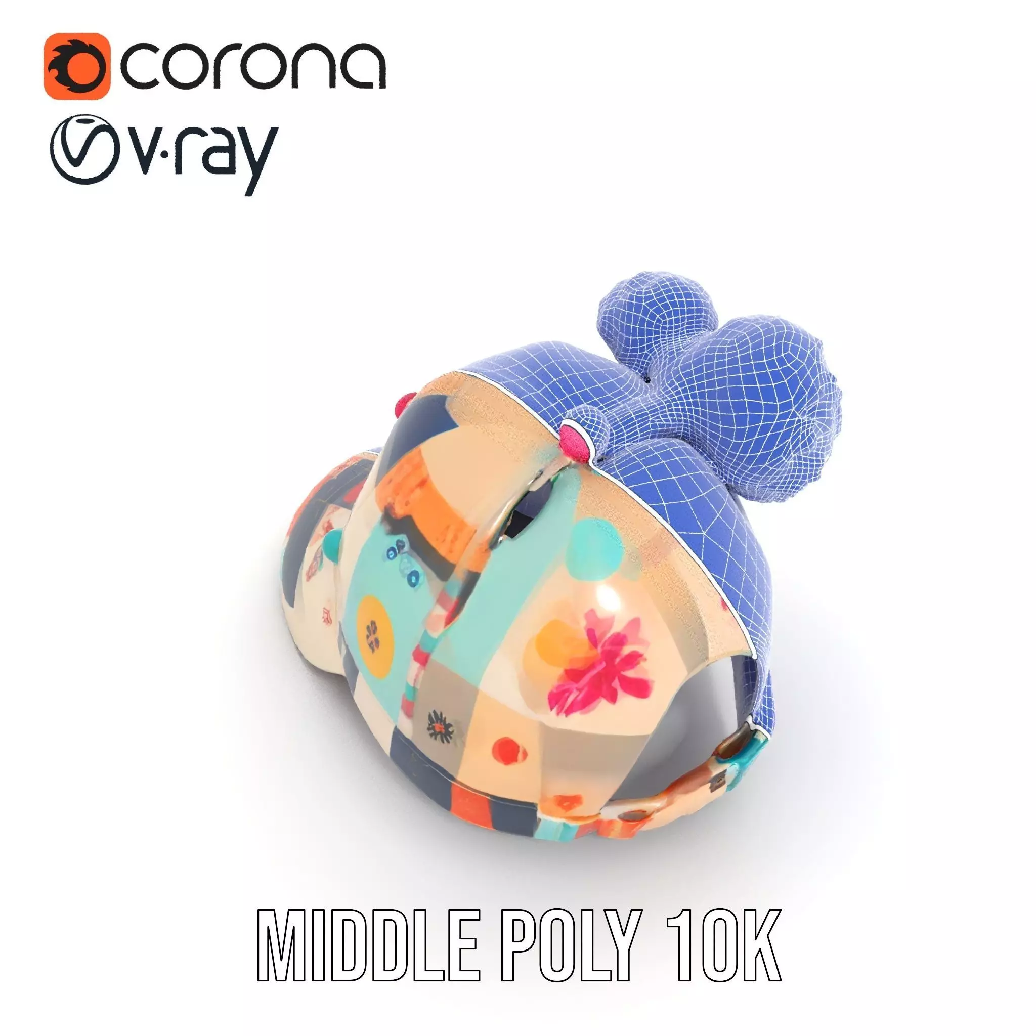 Patchwork Cap model pack Low-poly 3D model_29