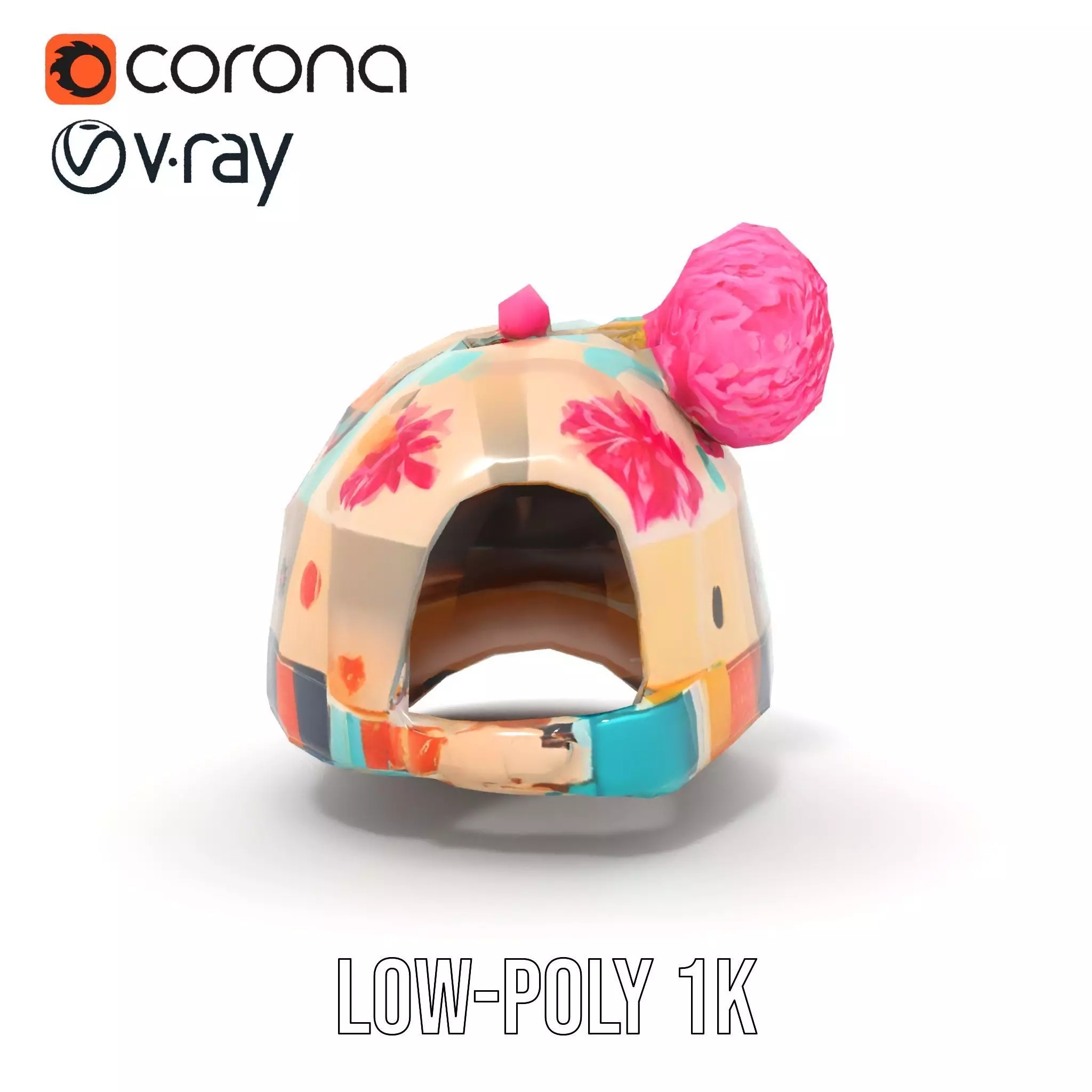 Patchwork Cap model pack Low-poly 3D model_30