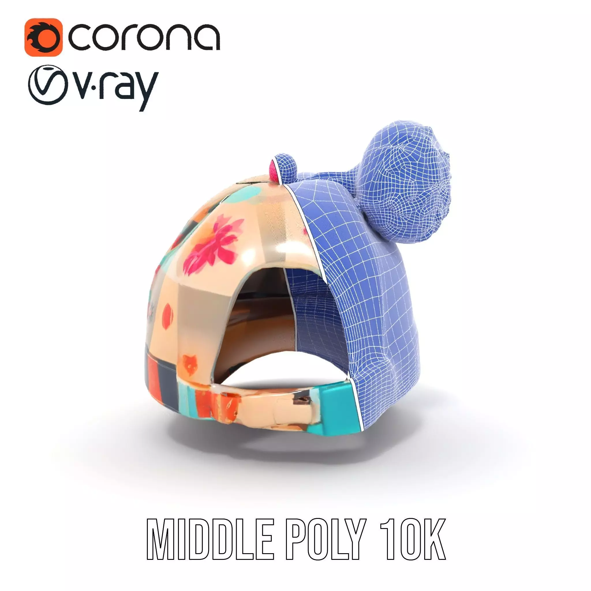 Patchwork Cap model pack Low-poly 3D model_21