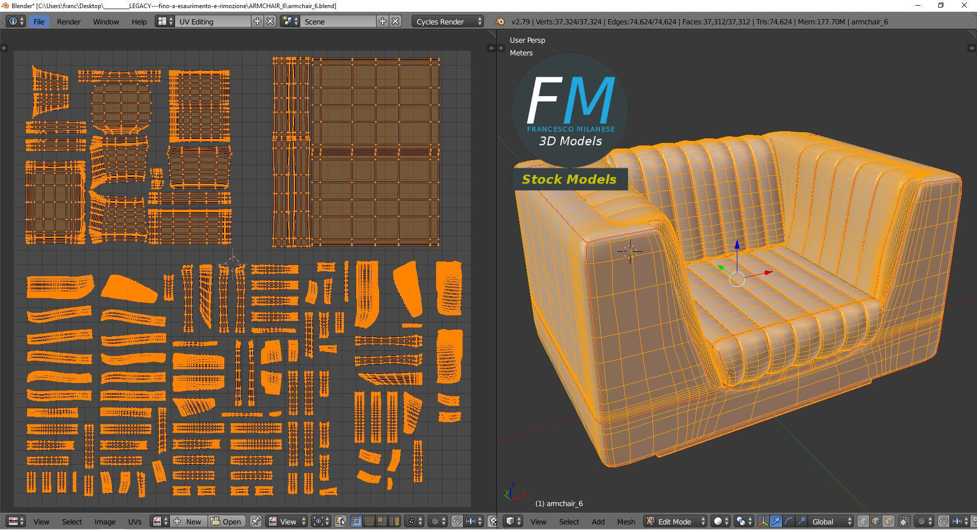 Armchair 6 3D model_10