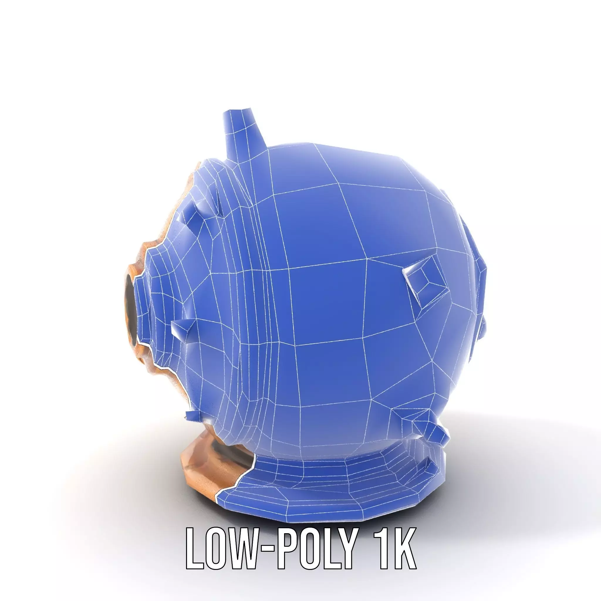 Bronze Diver Helmet model pack Low-poly 3D model_7