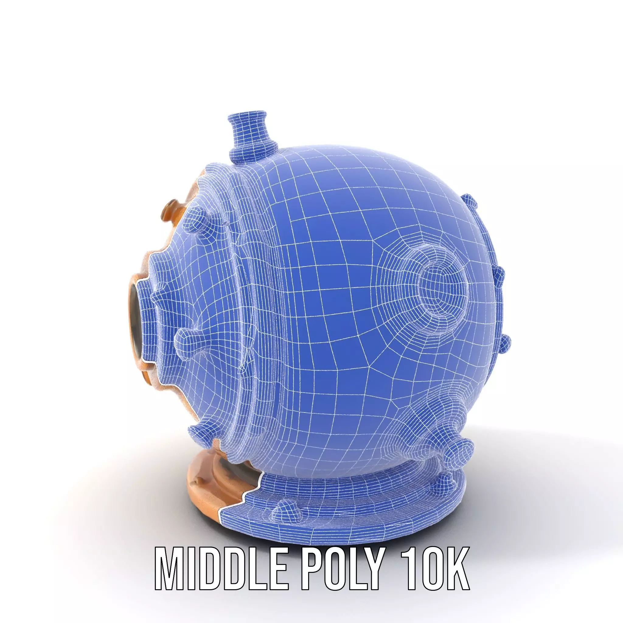 Bronze Diver Helmet model pack Low-poly 3D model_13