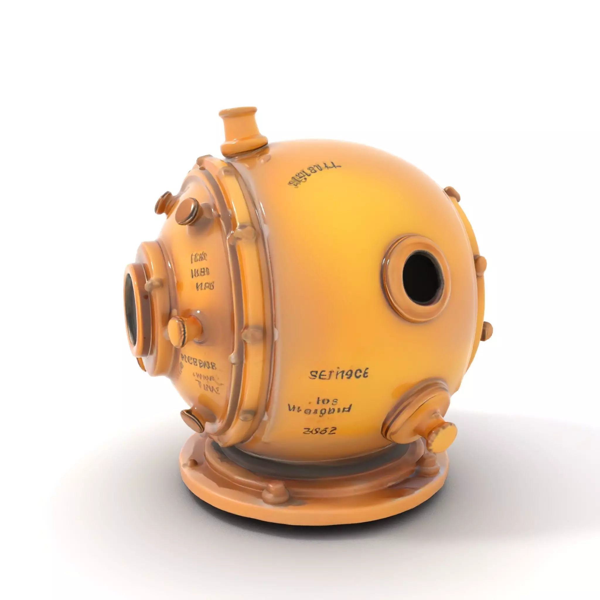 Bronze Diver Helmet model pack Low-poly 3D model_0