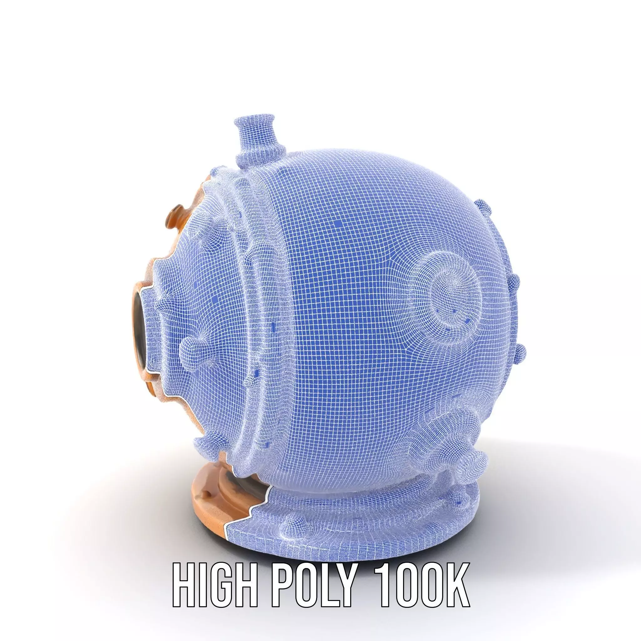 Bronze Diver Helmet model pack Low-poly 3D model_4