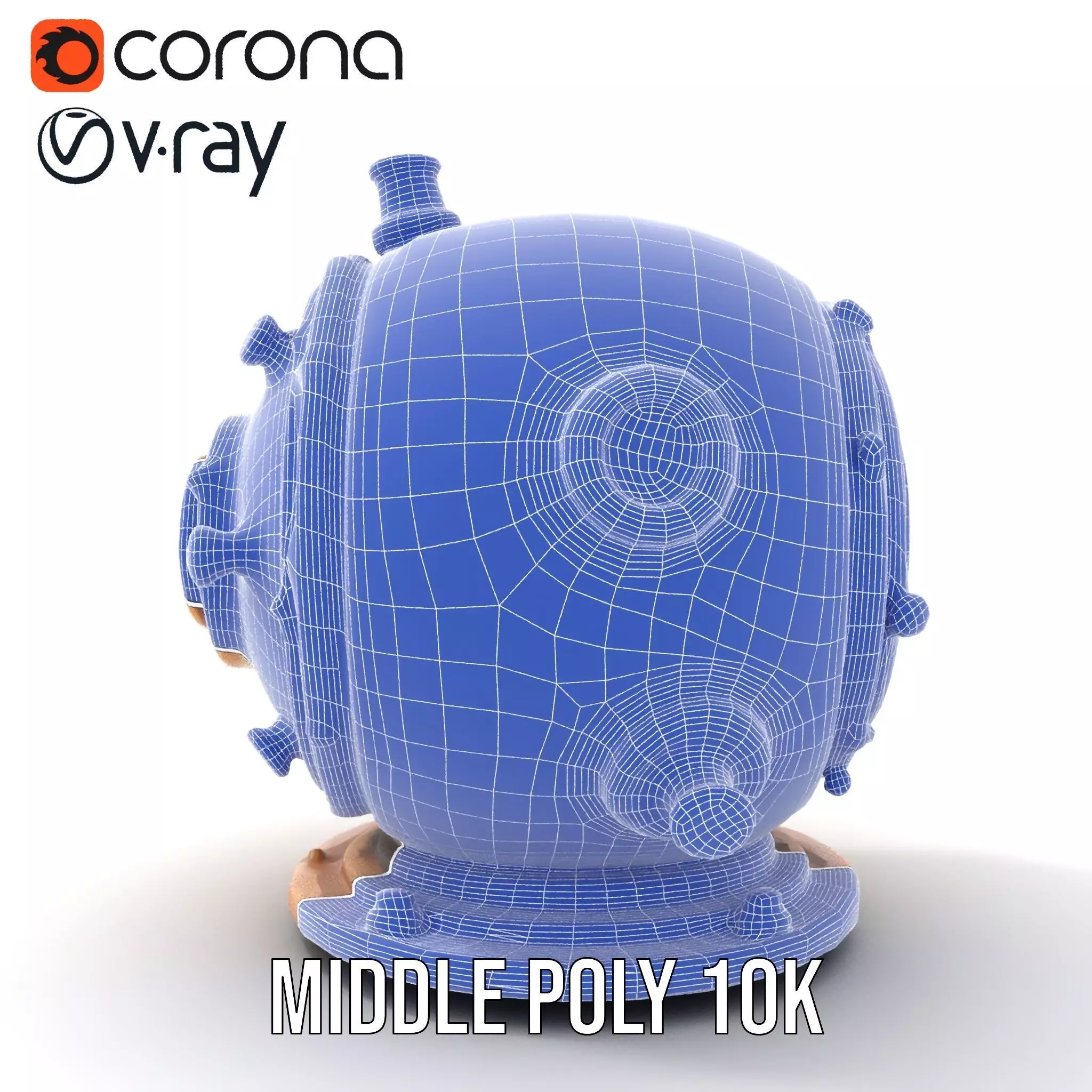 Bronze Diver Helmet model pack Low-poly 3D model_27