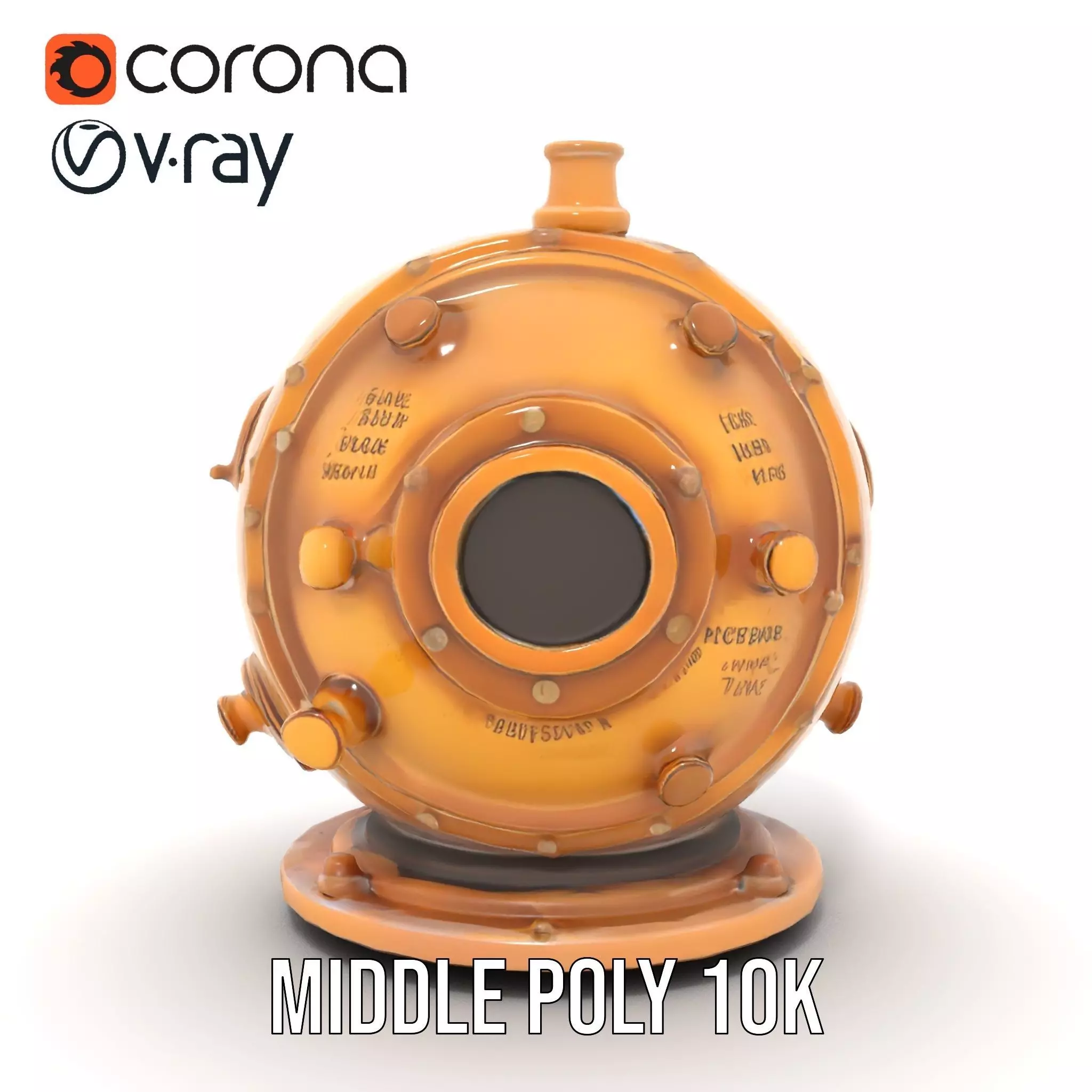Bronze Diver Helmet model pack Low-poly 3D model_21