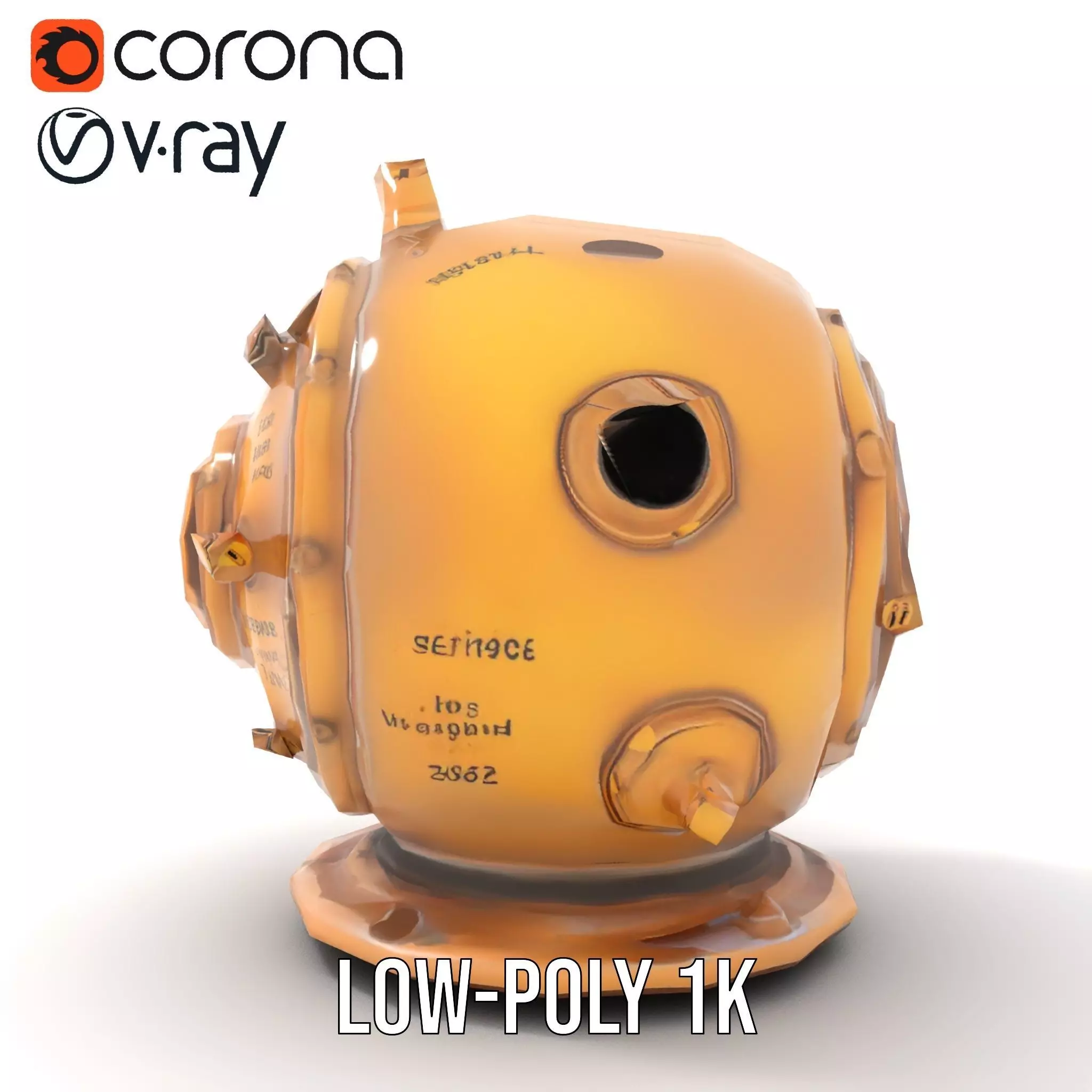Bronze Diver Helmet model pack Low-poly 3D model_19