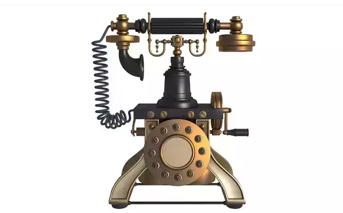 Vintage Corded Telephone 3D model