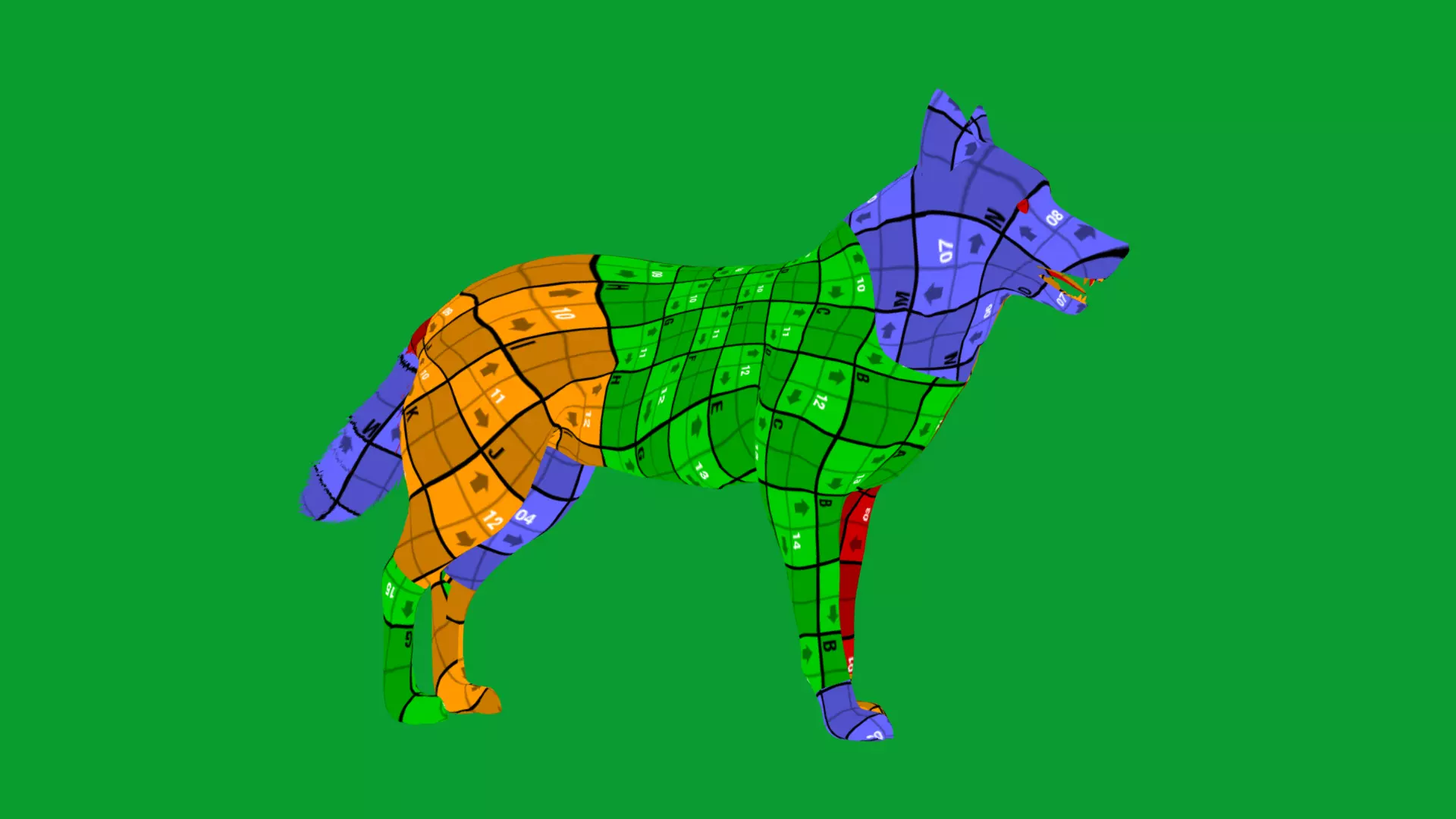 Eurasian Grey Wolf Low-poly 3D model_21