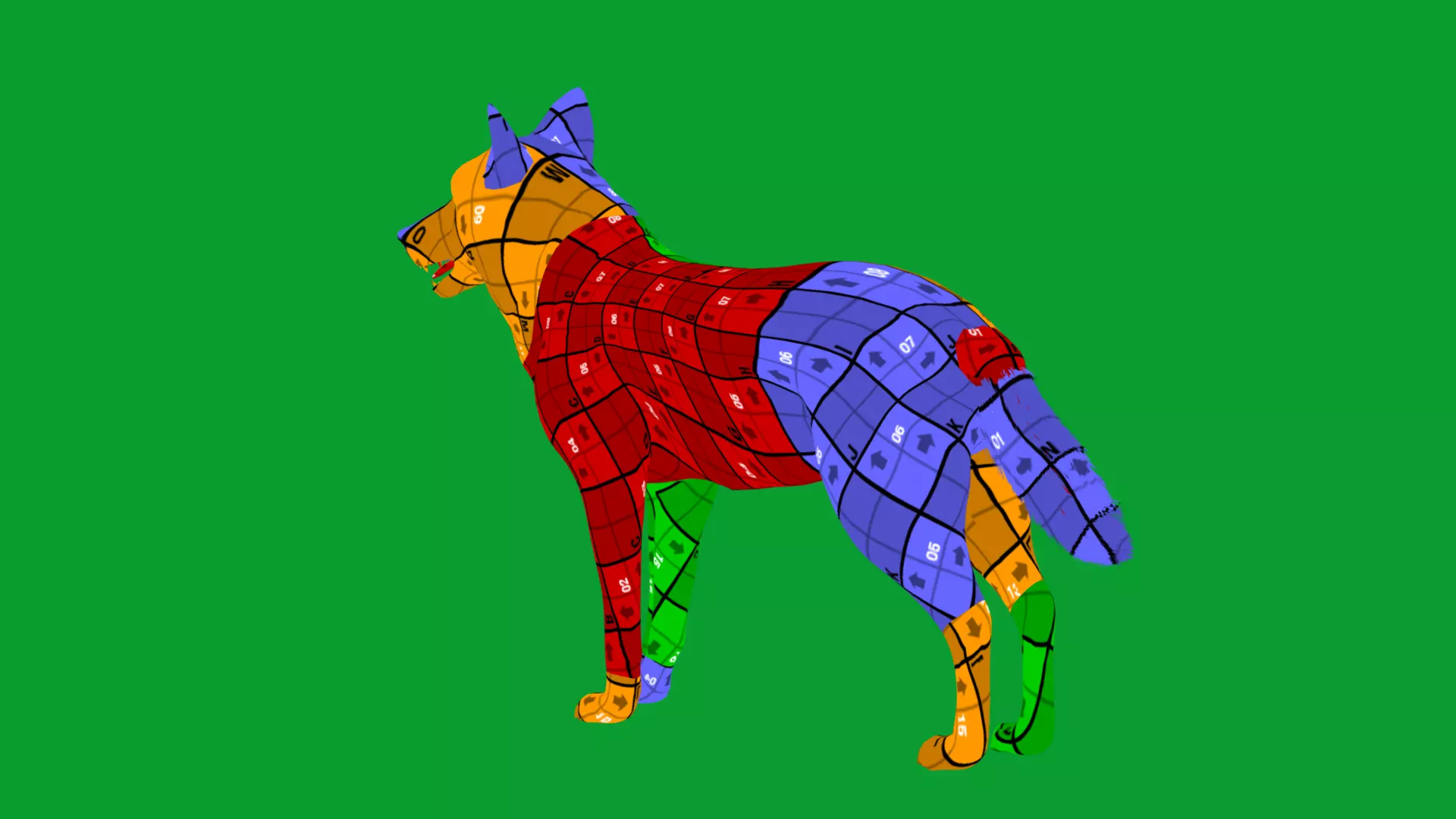 Eurasian Grey Wolf Low-poly 3D model_15