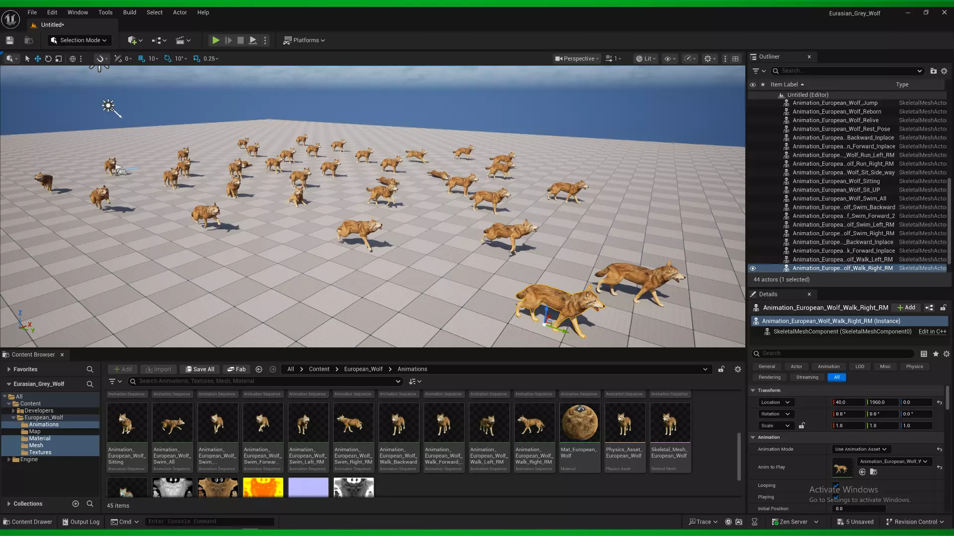 Eurasian Grey Wolf Low-poly 3D model_2