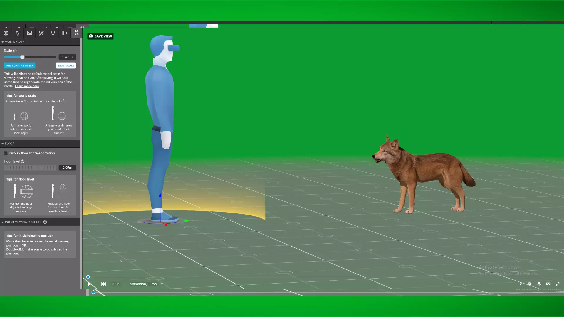 Eurasian Grey Wolf Low-poly 3D model_5