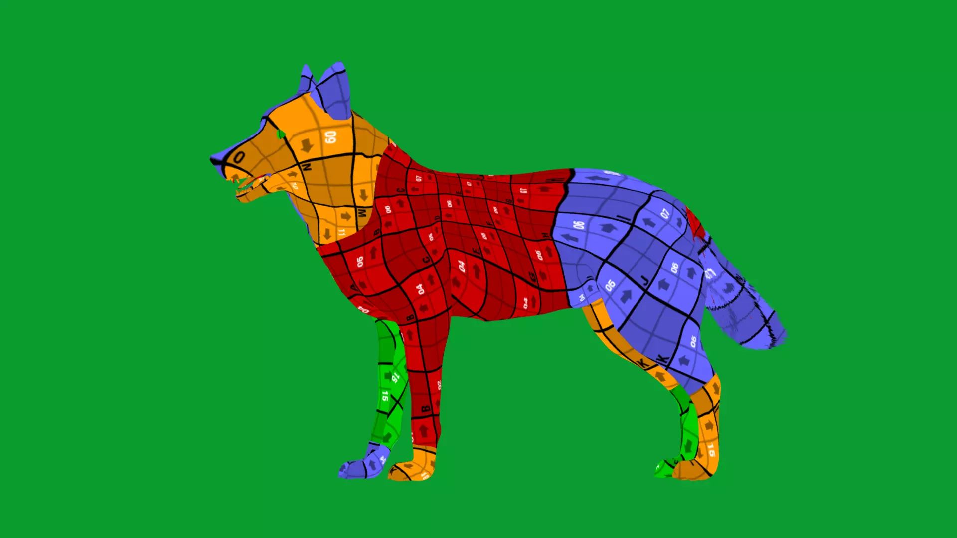 Eurasian Grey Wolf Low-poly 3D model_17