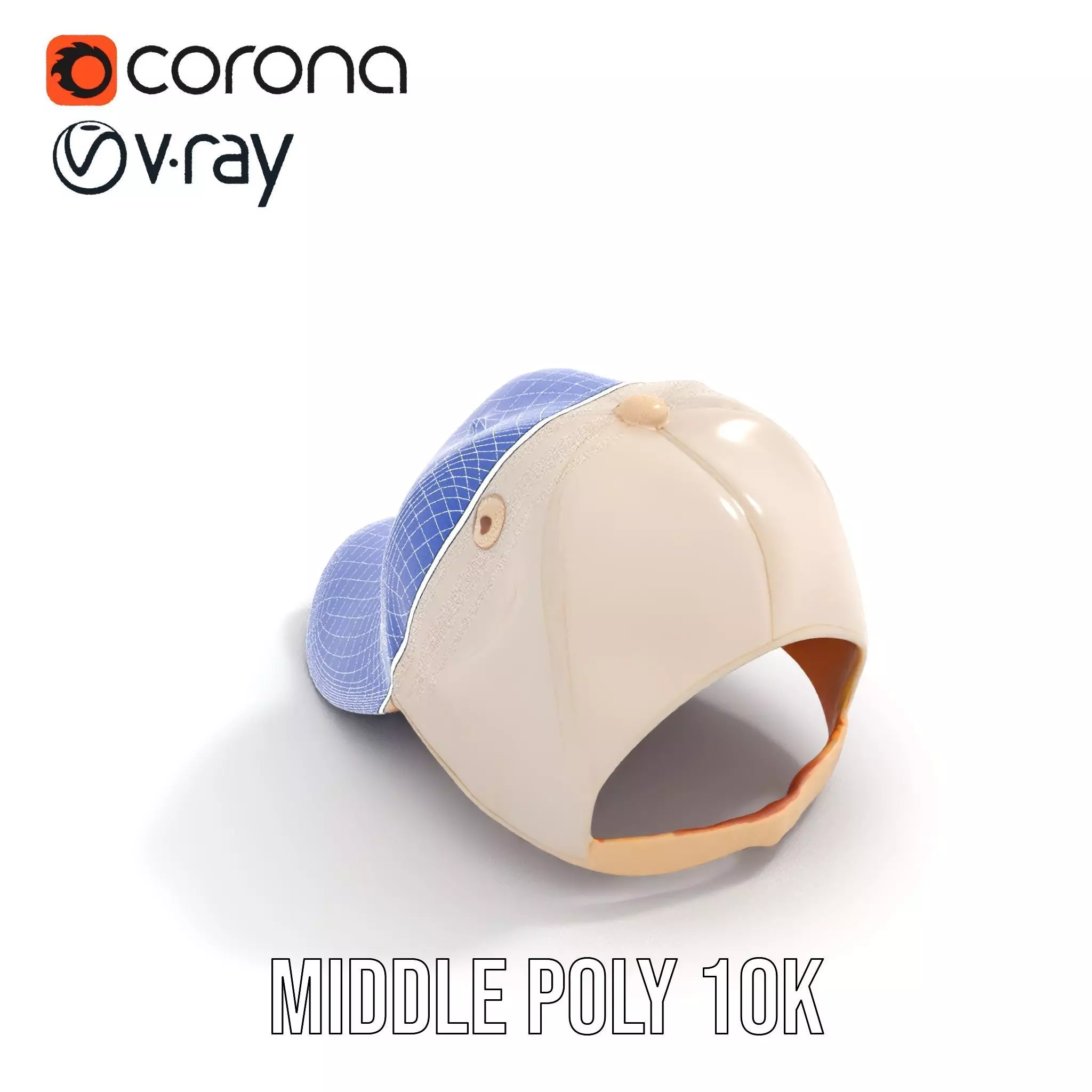 Stylish Beige Cap model pack Low-poly 3D model_27