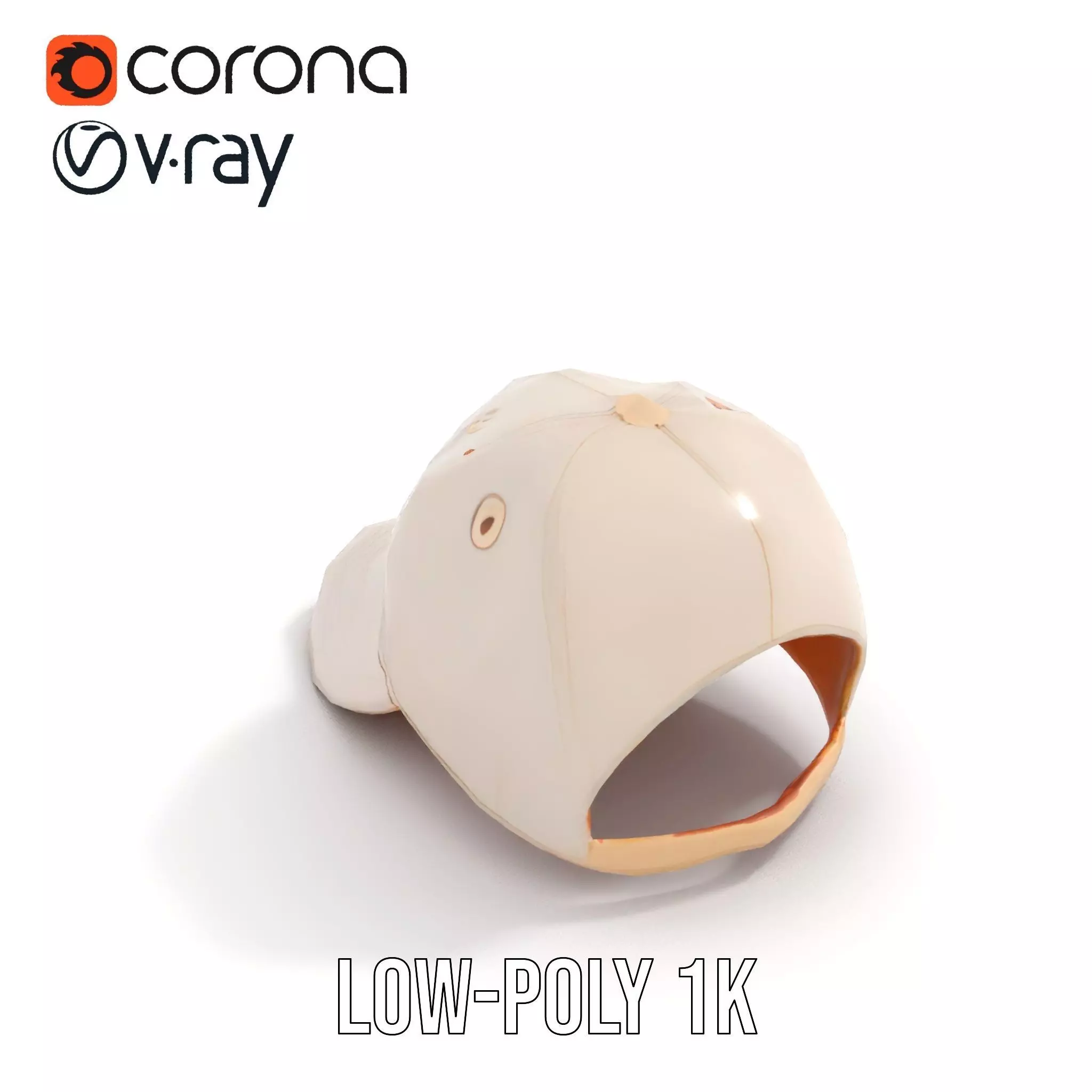 Stylish Beige Cap model pack Low-poly 3D model_22