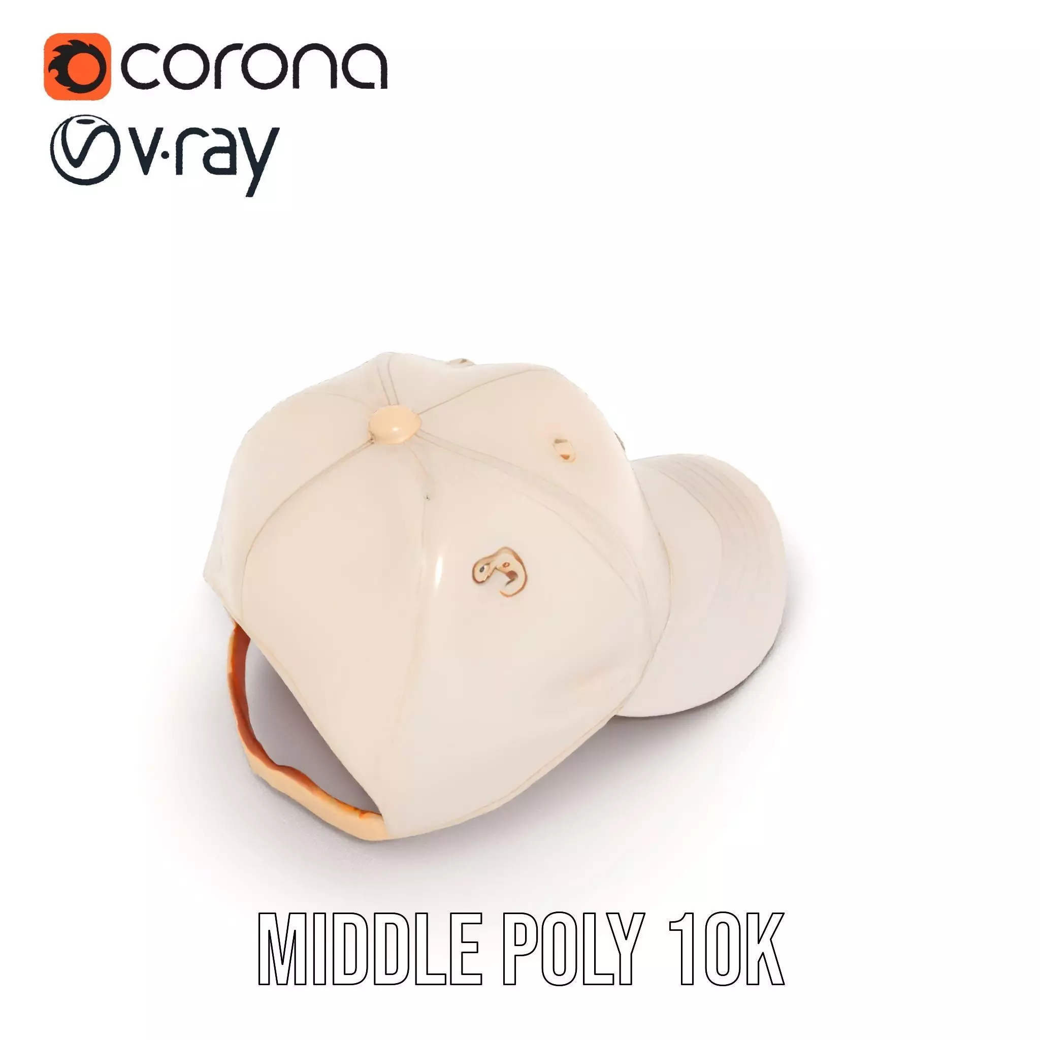 Stylish Beige Cap model pack Low-poly 3D model_13