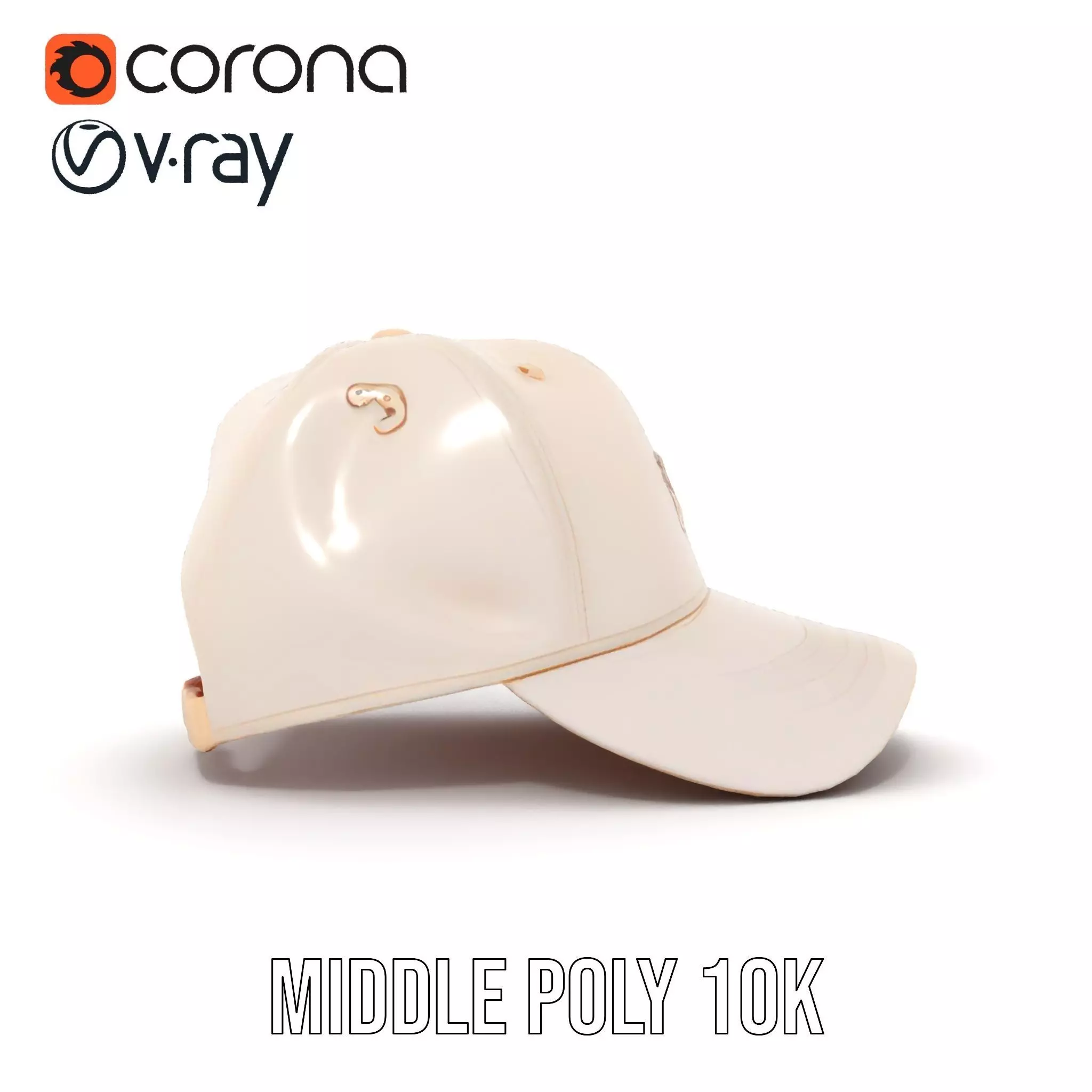 Stylish Beige Cap model pack Low-poly 3D model_16