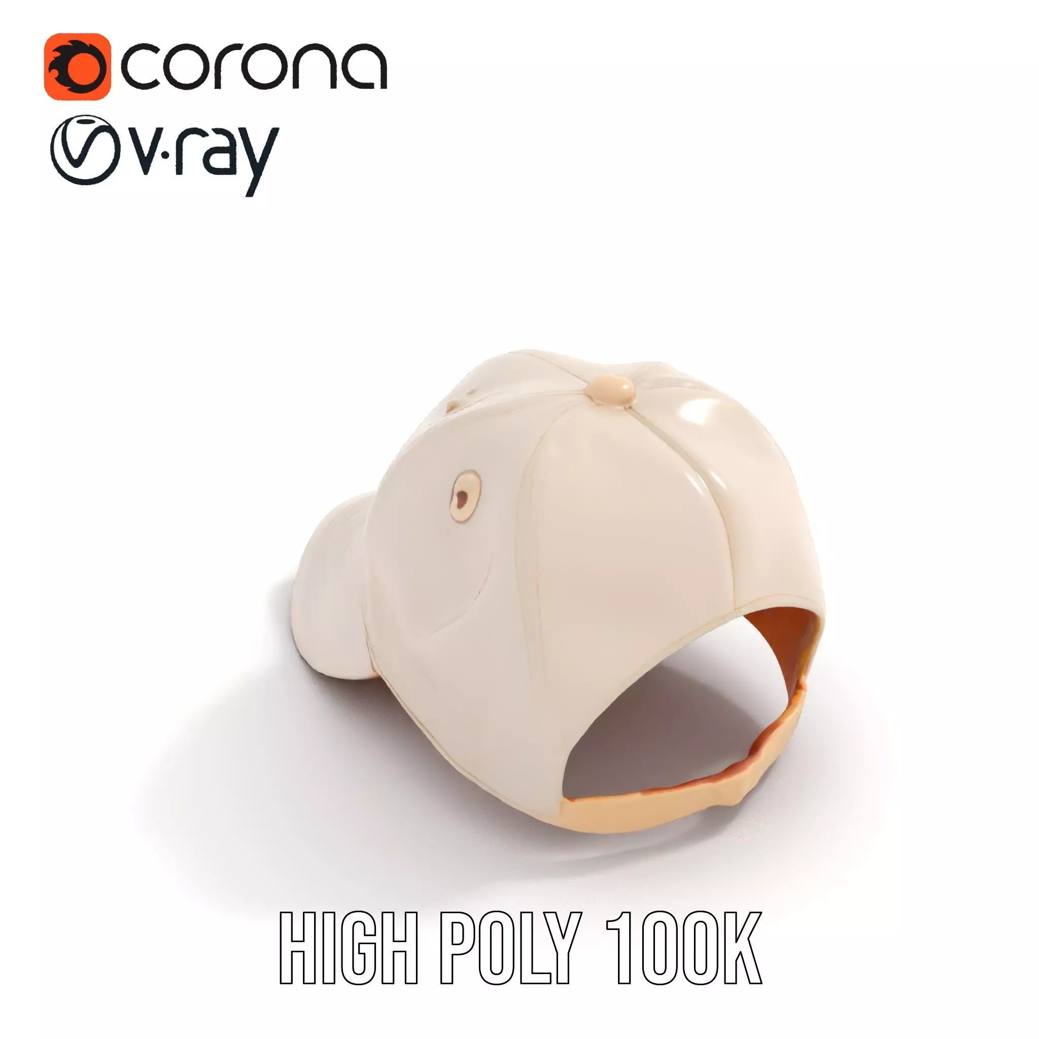 Stylish Beige Cap model pack Low-poly 3D model_15