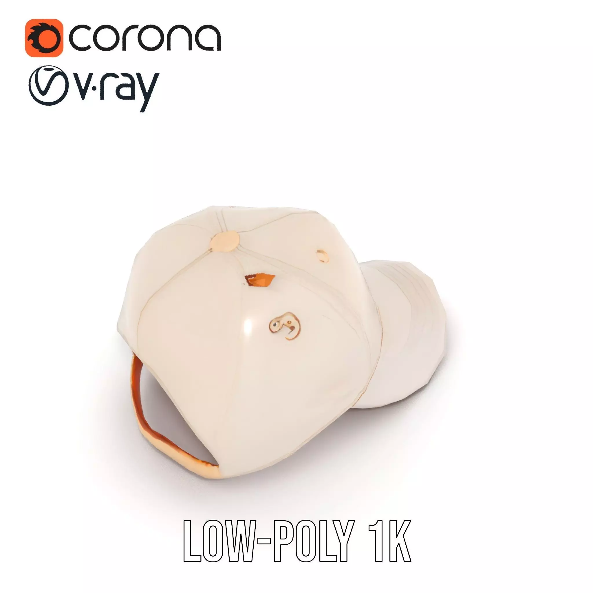 Stylish Beige Cap model pack Low-poly 3D model_17