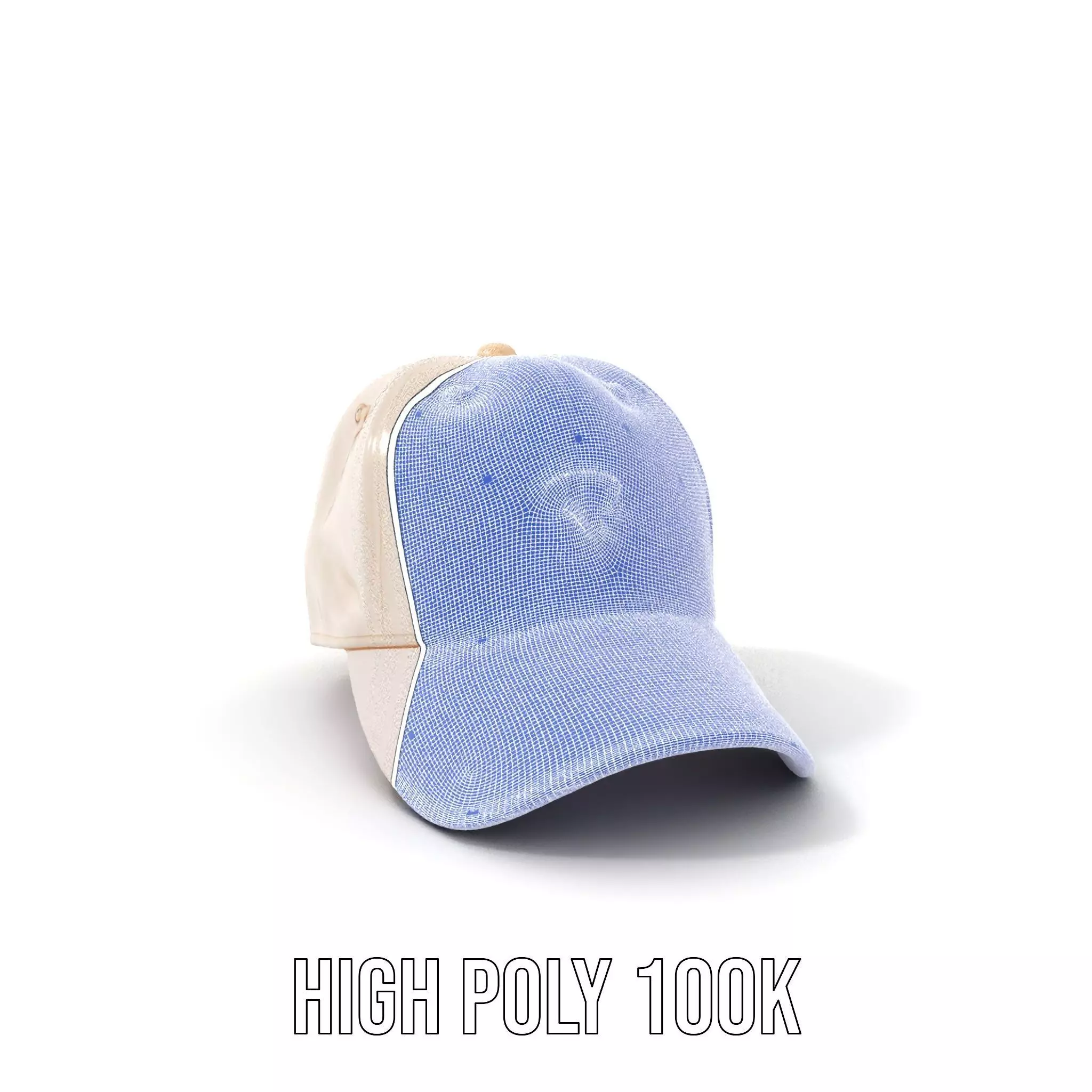 Stylish Beige Cap model pack Low-poly 3D model_4