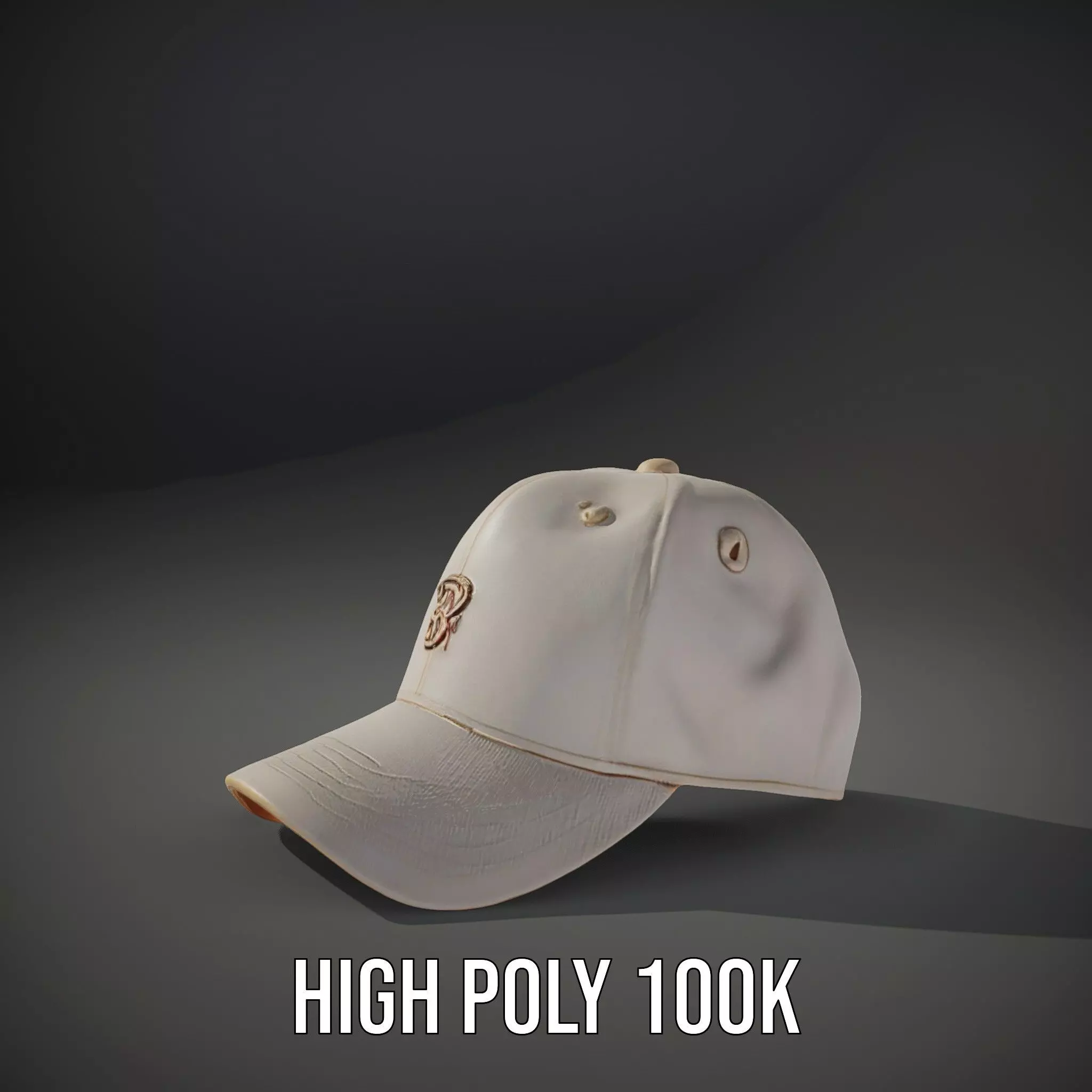 Stylish Beige Cap model pack Low-poly 3D model_10