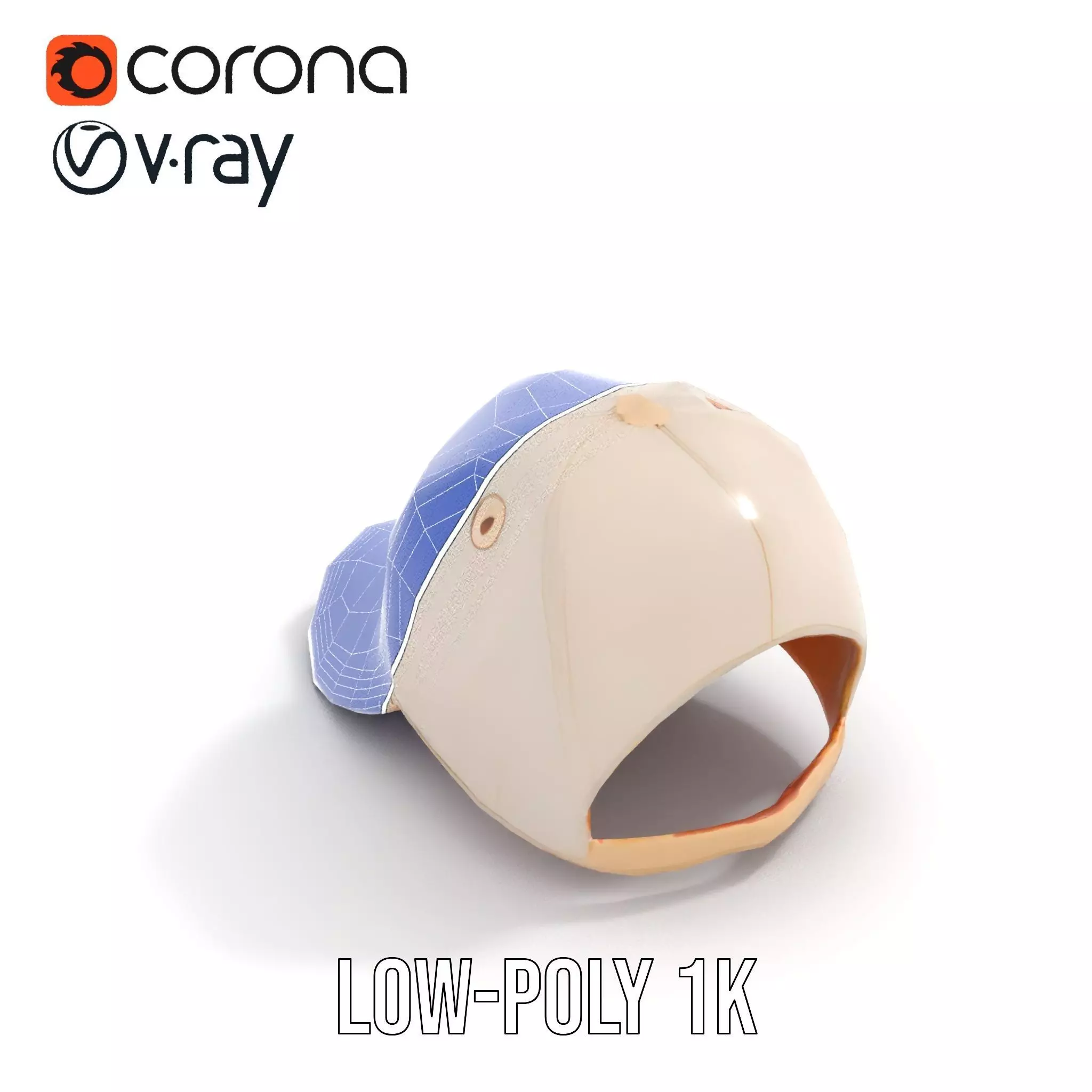 Stylish Beige Cap model pack Low-poly 3D model_25