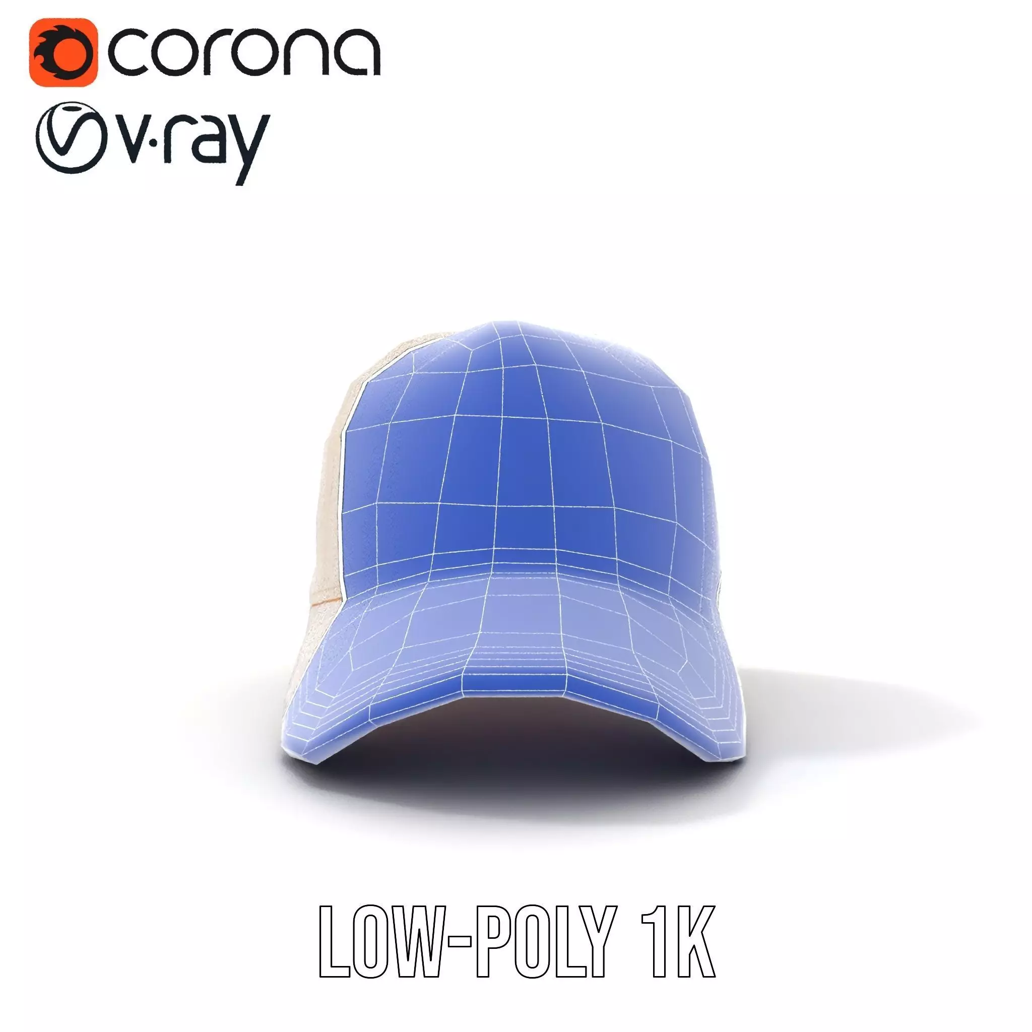 Stylish Beige Cap model pack Low-poly 3D model_12