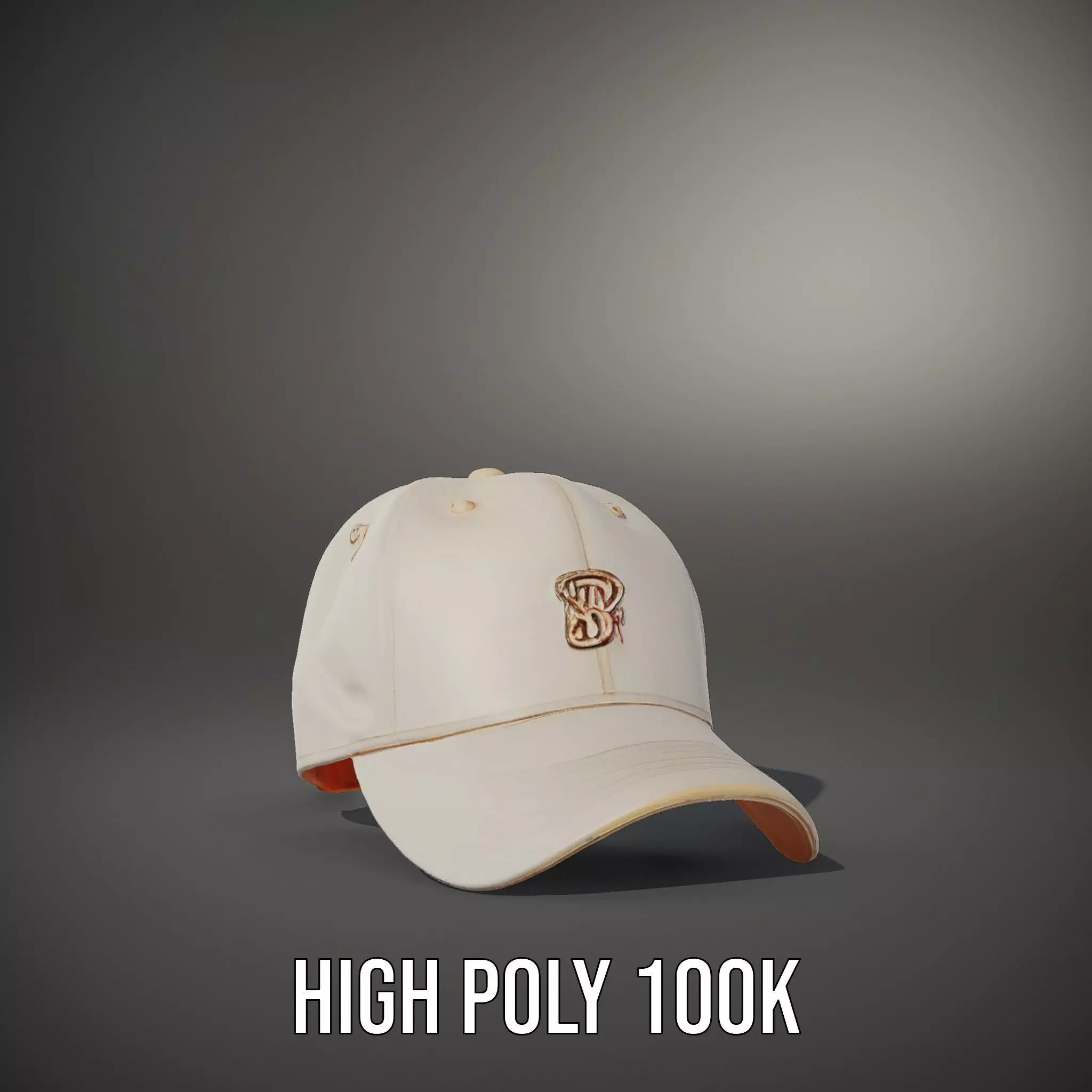 Stylish Beige Cap model pack Low-poly 3D model_8