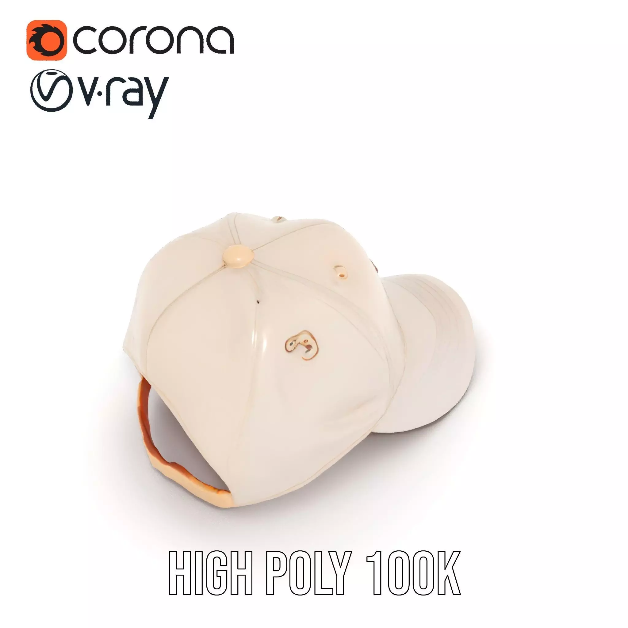 Stylish Beige Cap model pack Low-poly 3D model_23