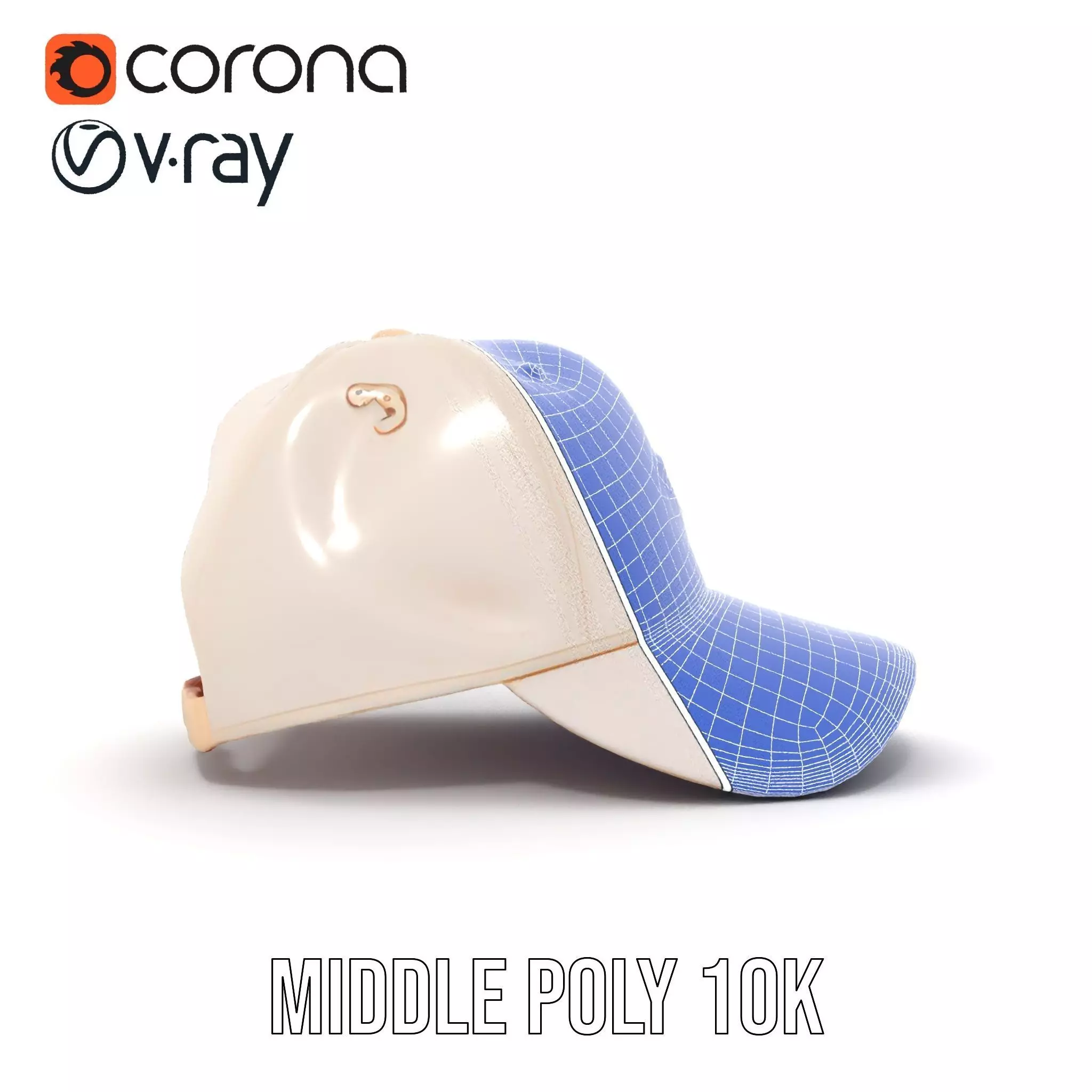 Stylish Beige Cap model pack Low-poly 3D model_30