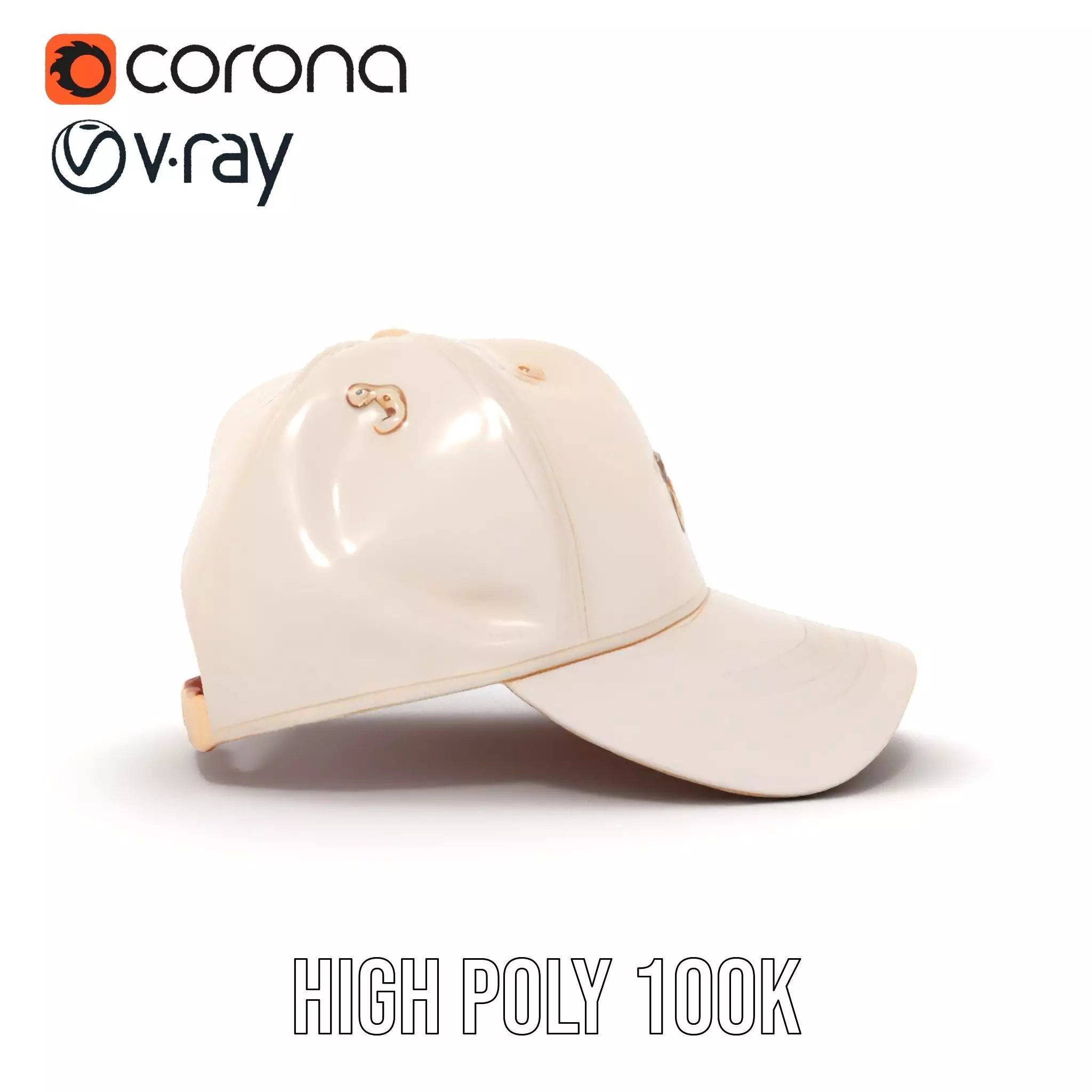 Stylish Beige Cap model pack Low-poly 3D model_32
