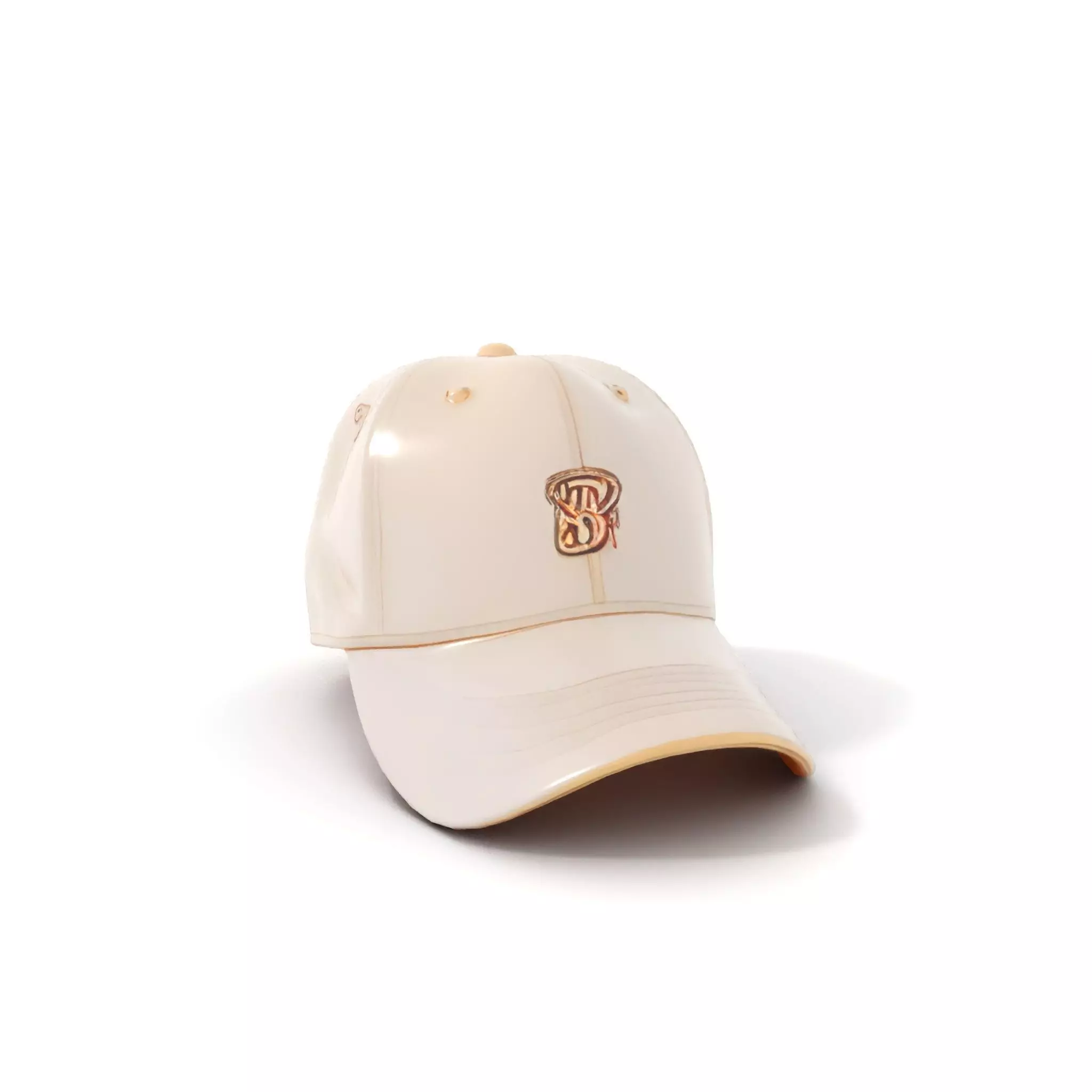 Stylish Beige Cap model pack Low-poly 3D model_5