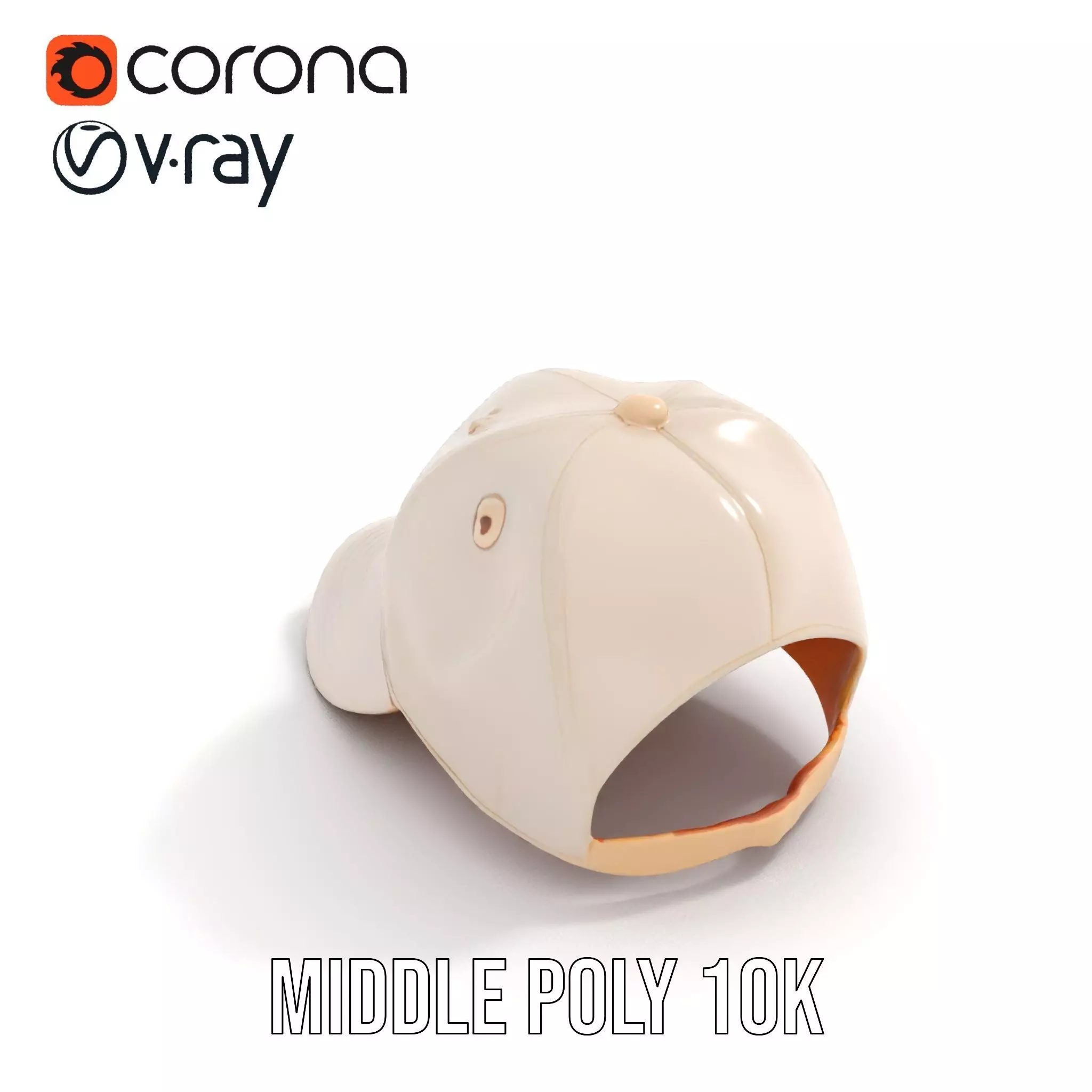 Stylish Beige Cap model pack Low-poly 3D model_6