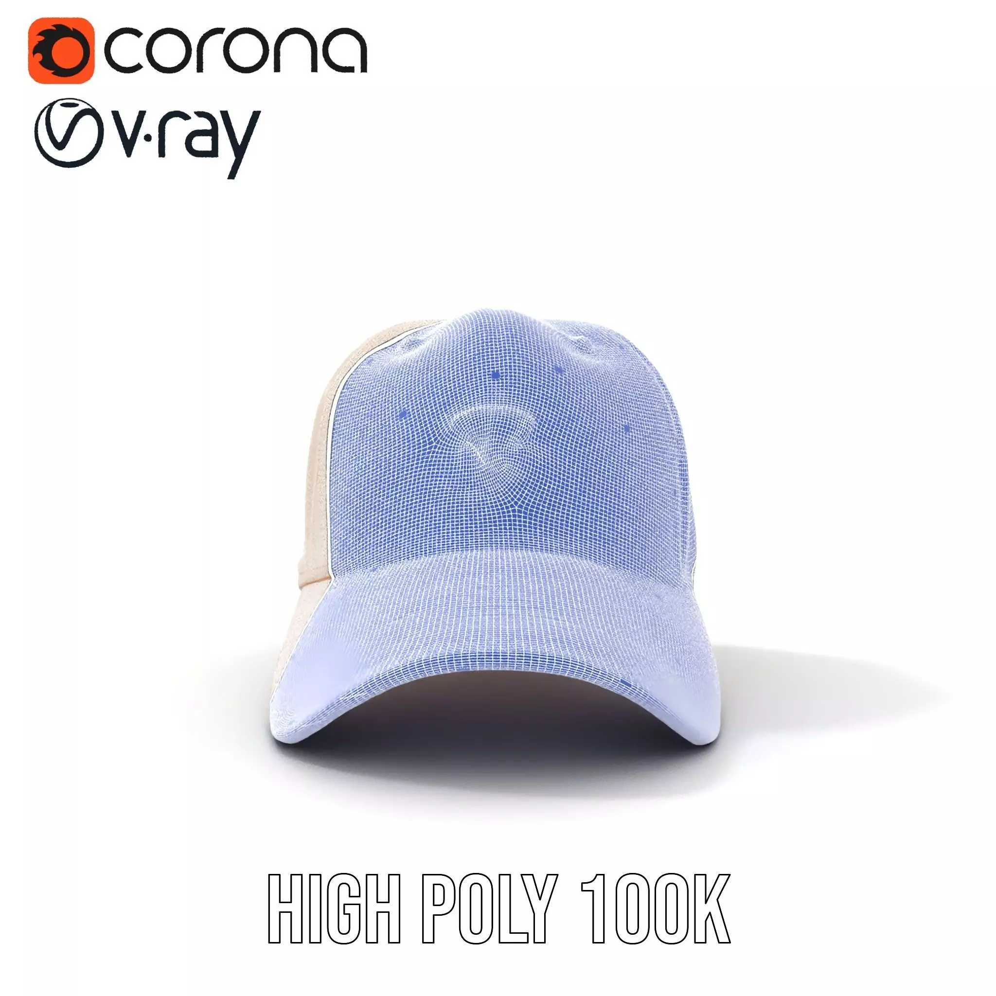 Stylish Beige Cap model pack Low-poly 3D model_29