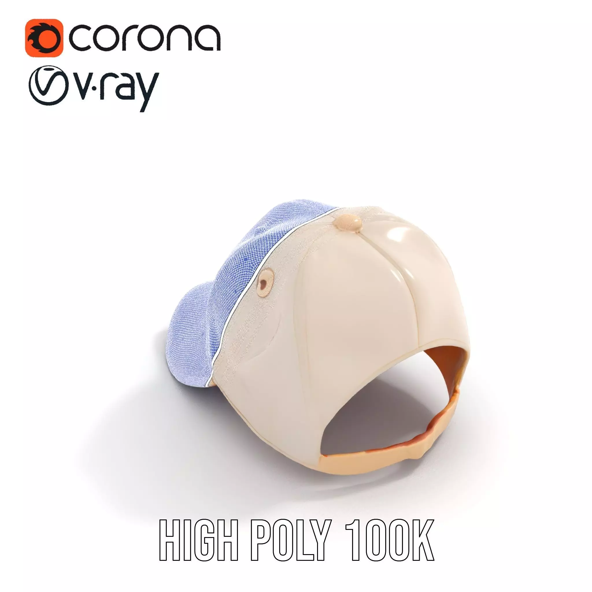 Stylish Beige Cap model pack Low-poly 3D model_33