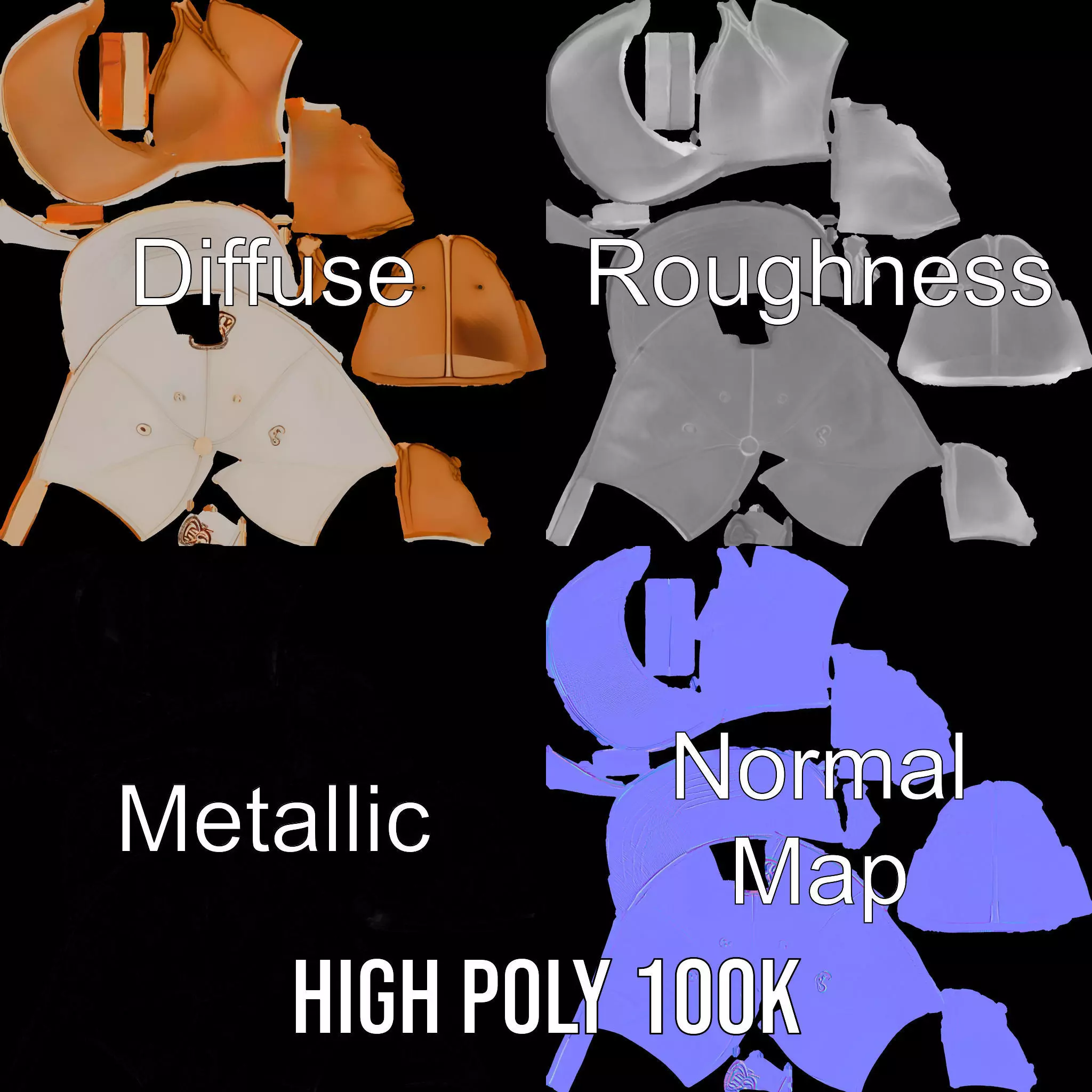 Stylish Beige Cap model pack Low-poly 3D model_3