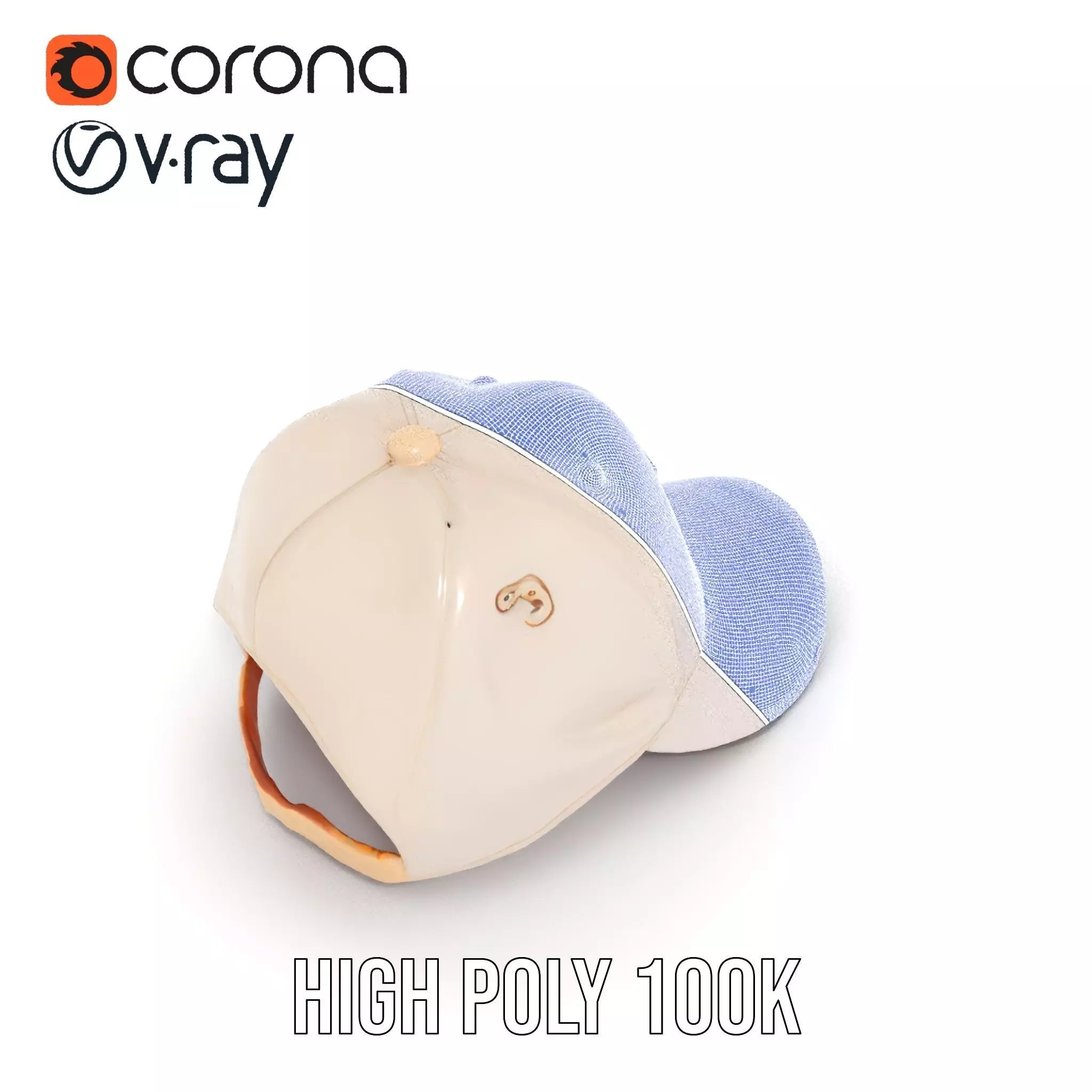 Stylish Beige Cap model pack Low-poly 3D model_26