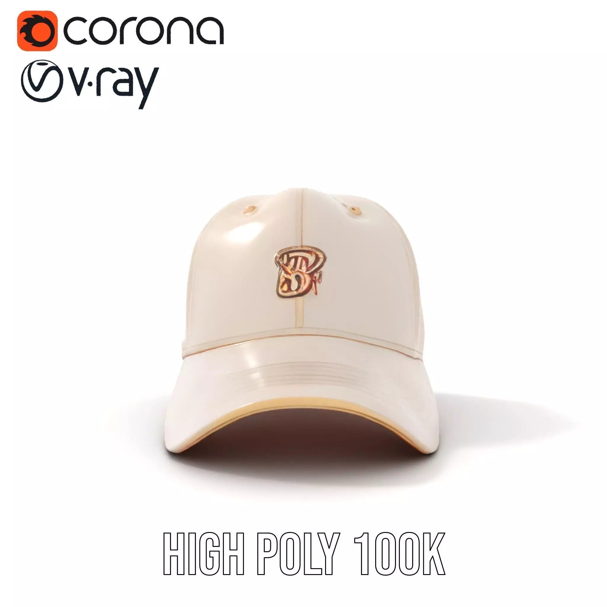 Stylish Beige Cap model pack Low-poly 3D model_20