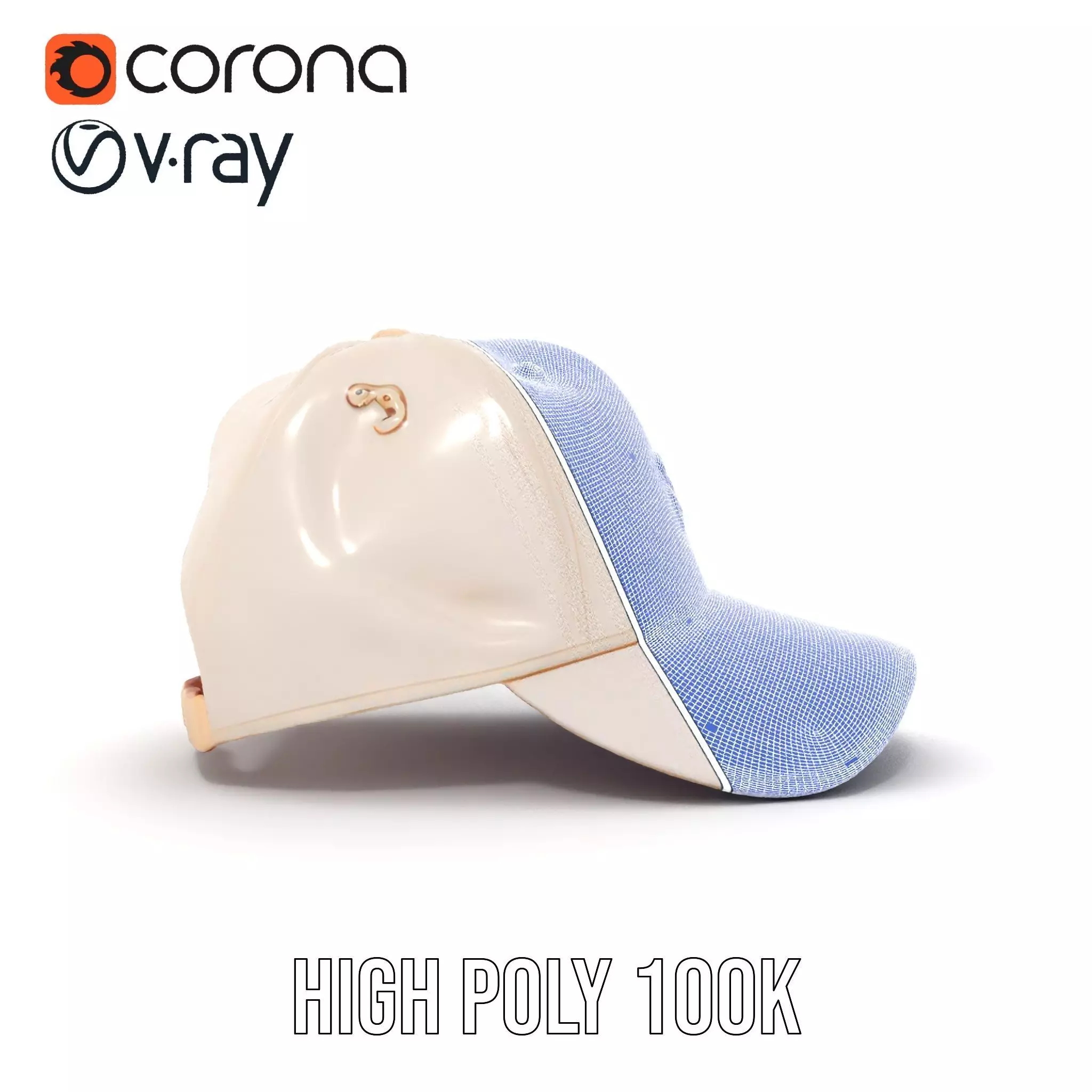 Stylish Beige Cap model pack Low-poly 3D model_34